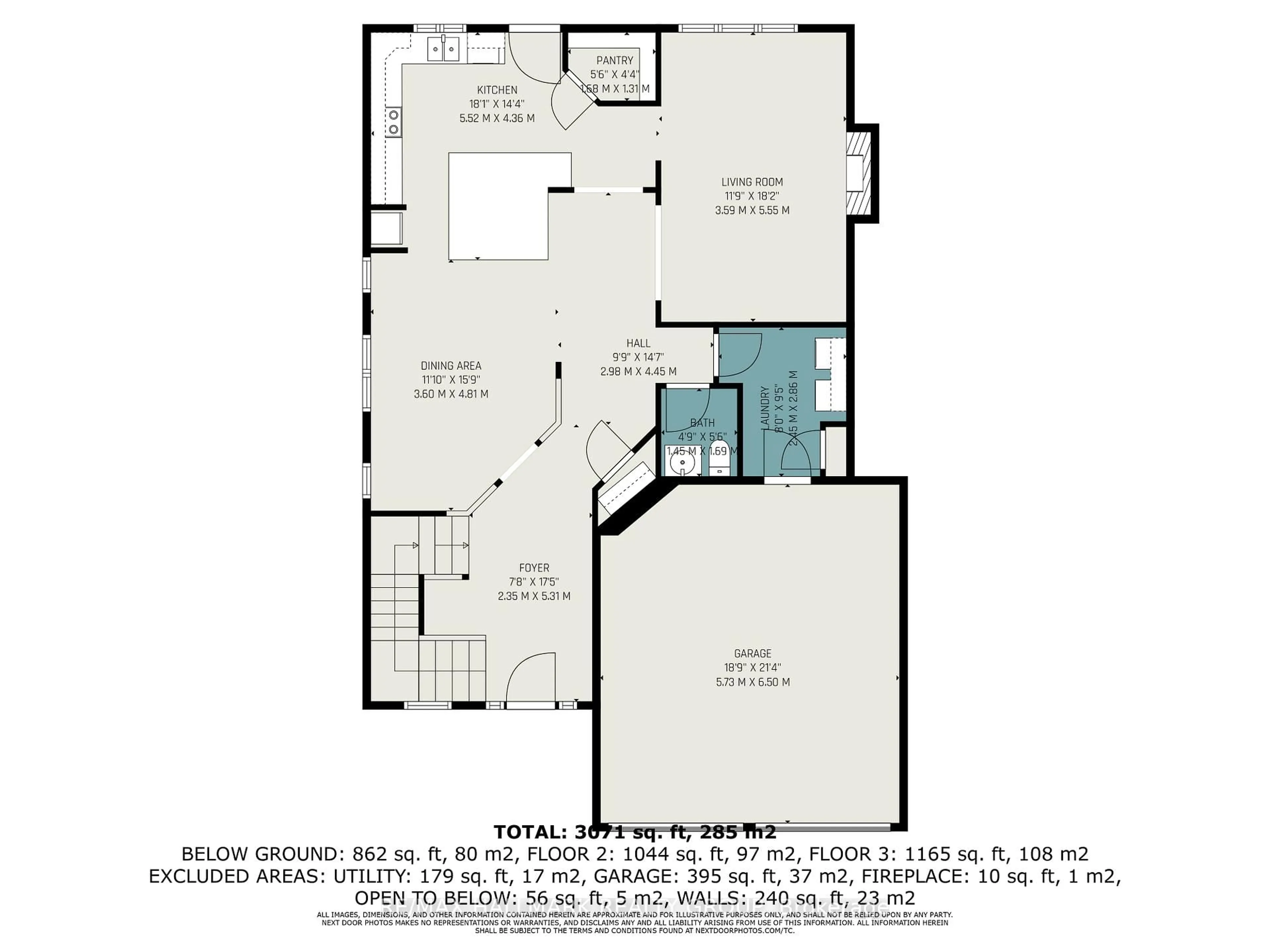 Floor plan for 213 Pendra Way, Ottawa Ontario K2W 0A6