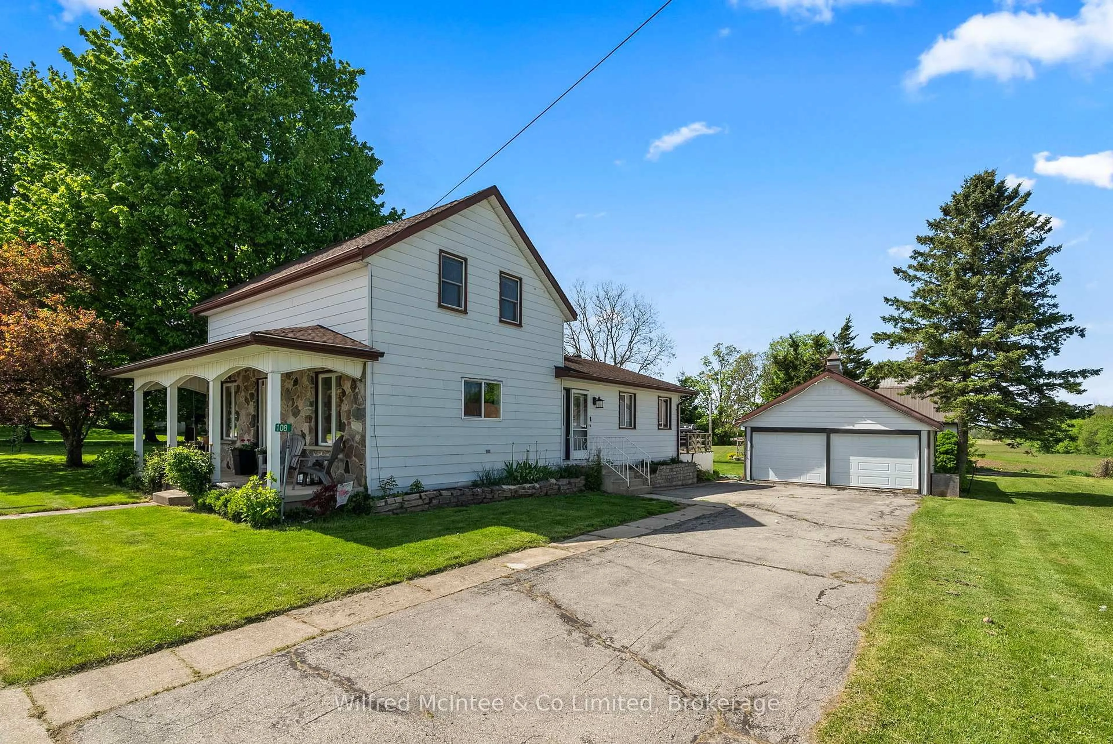 A pic from outside/outdoor area/front of a property/back of a property/a pic from drone, street for 108 Bruce Road 15 Rd, Brockton Ontario N0G 1J0
