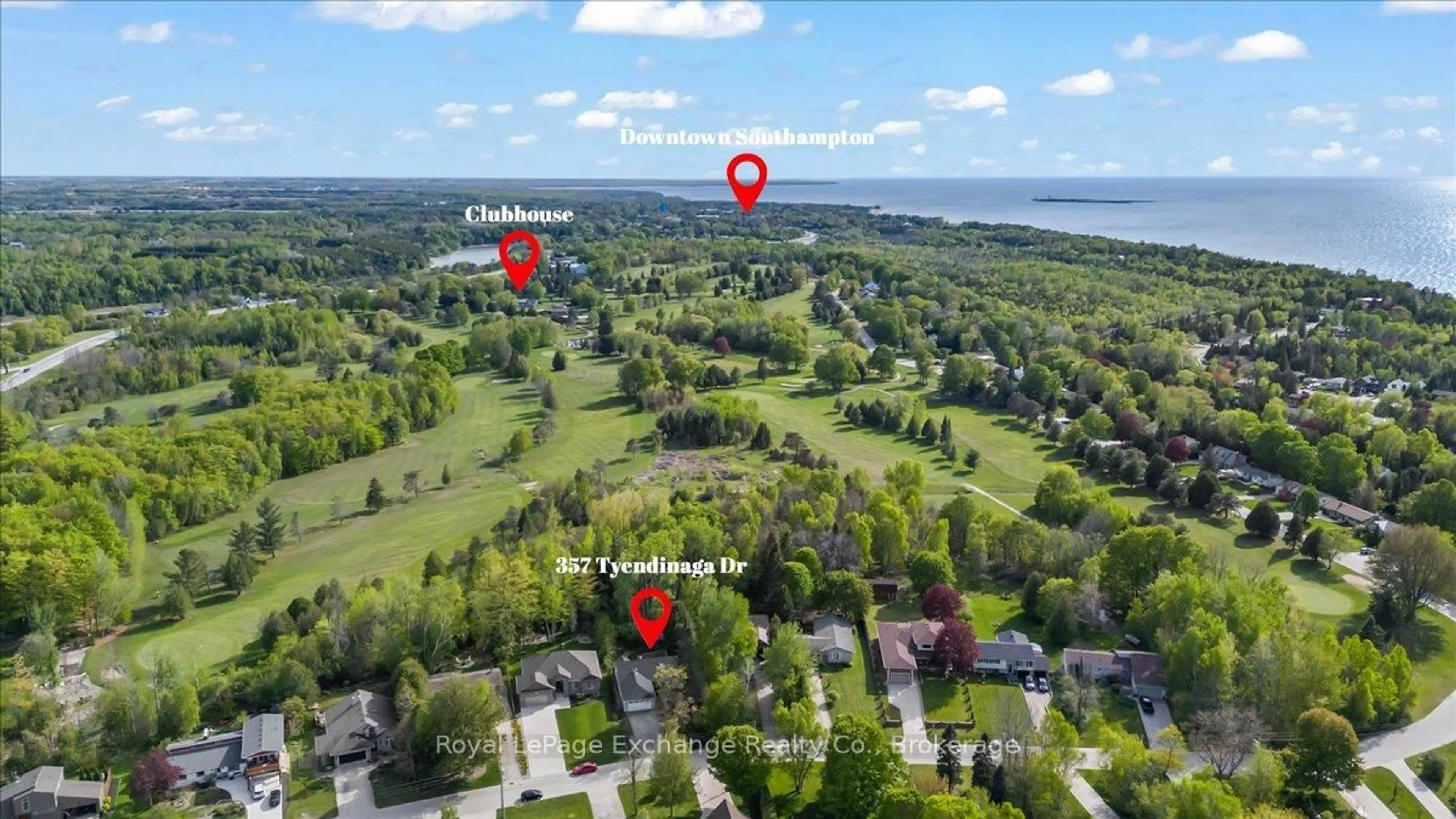A pic from outside/outdoor area/front of a property/back of a property/a pic from drone, water/lake/river/ocean view for 357 Tyendinaga Dr, Saugeen Shores Ontario N0H 2L0