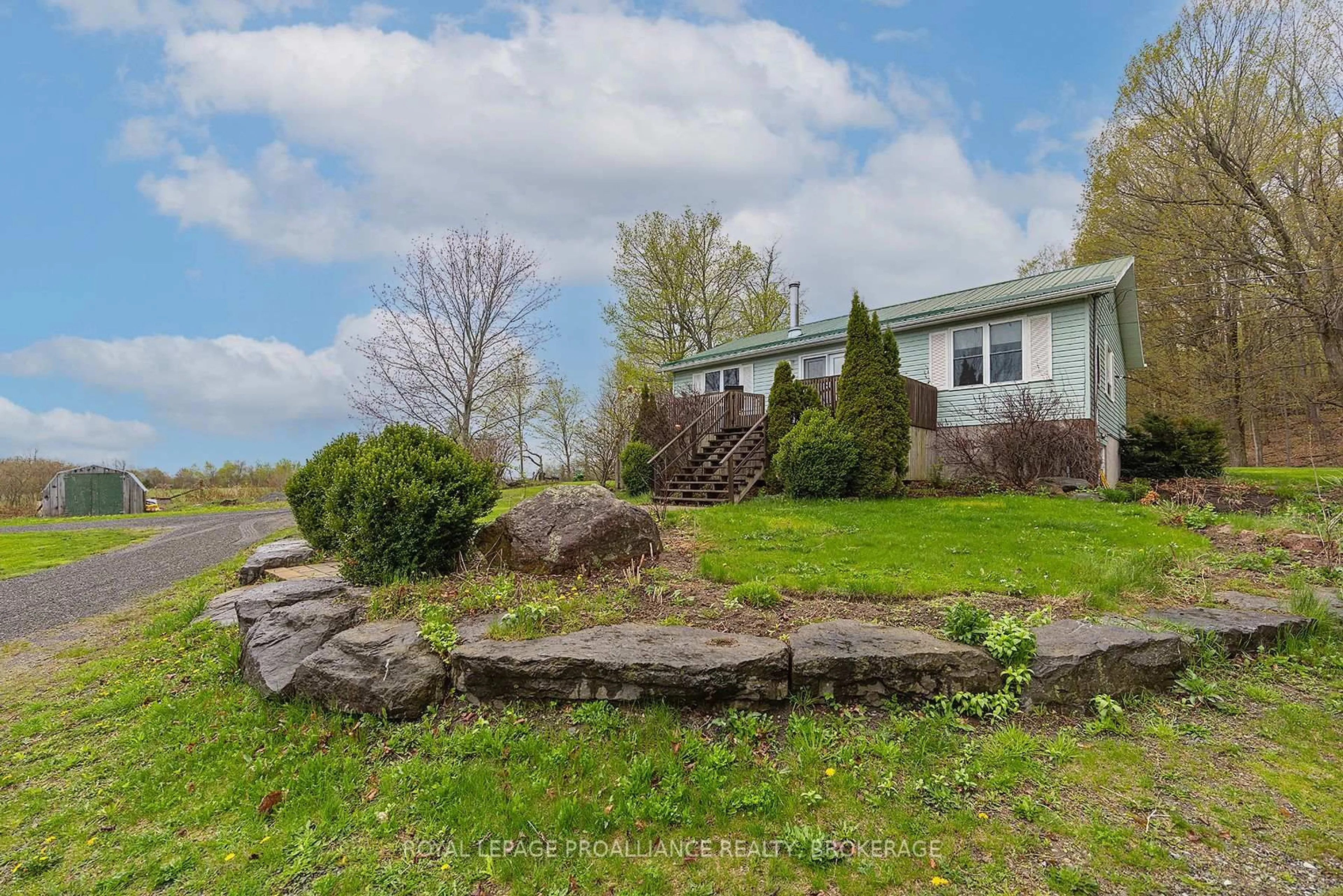 A pic from outside/outdoor area/front of a property/back of a property/a pic from drone, water/lake/river/ocean view for 2291 Sands Rd, Battersea Ontario K0H 1H0