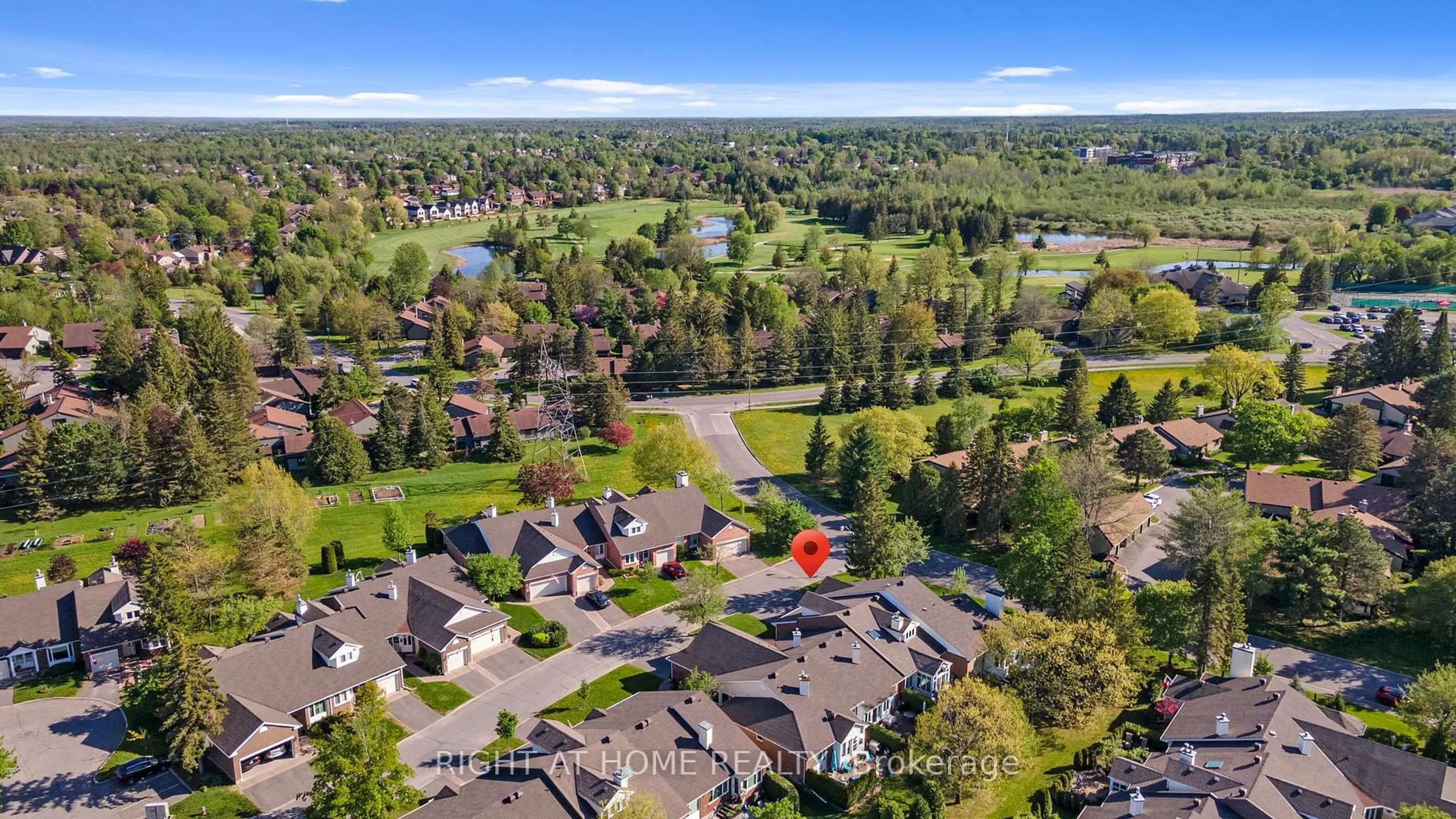 A pic from outside/outdoor area/front of a property/back of a property/a pic from drone, water/lake/river/ocean view for 54 Innesbrook Crt, Ottawa Ontario K2S 1C7