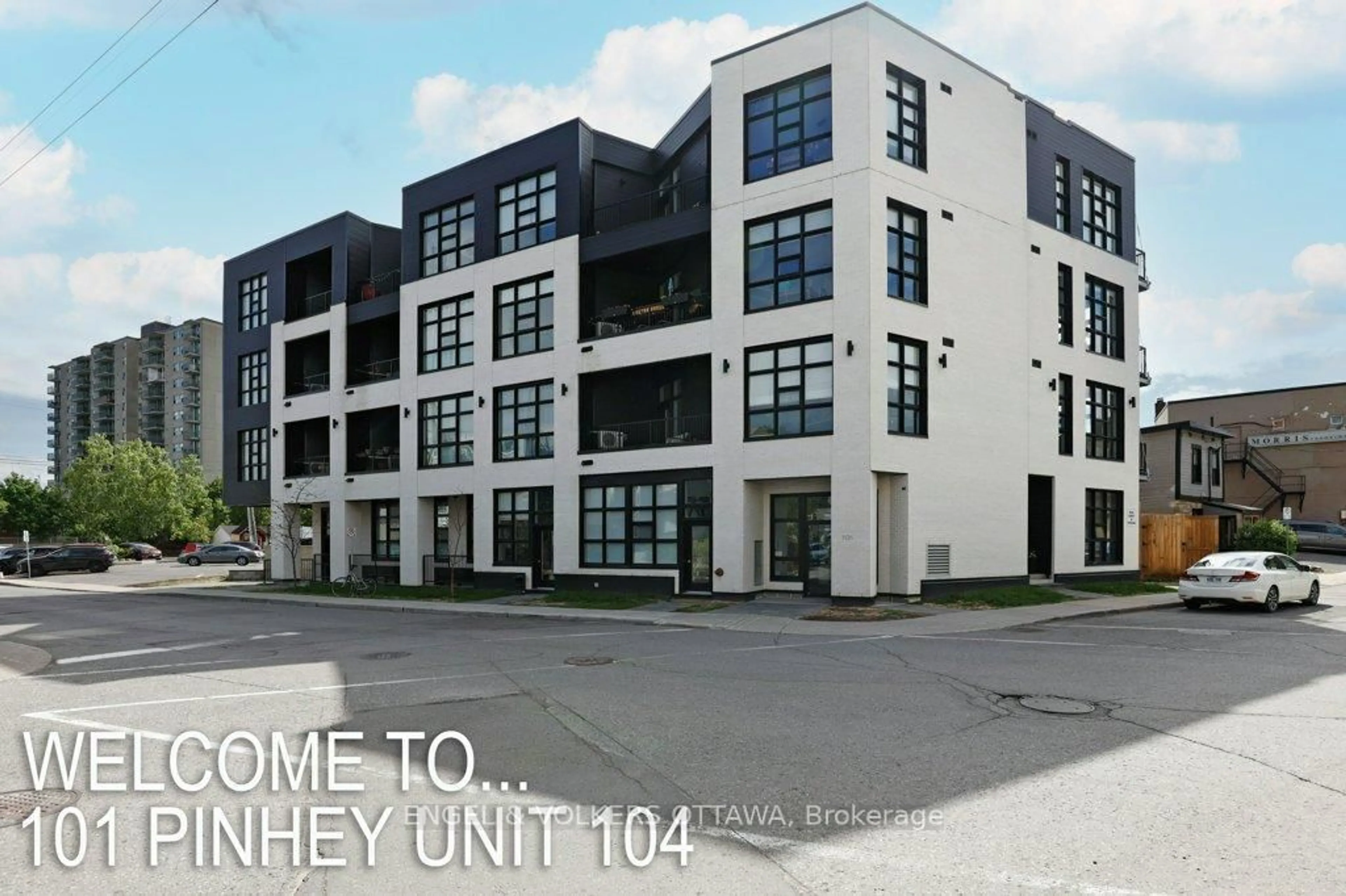 A pic from outside/outdoor area/front of a property/back of a property/a pic from drone, building for 101 Pinhey St #104, Ottawa Ontario K1Y 1T7