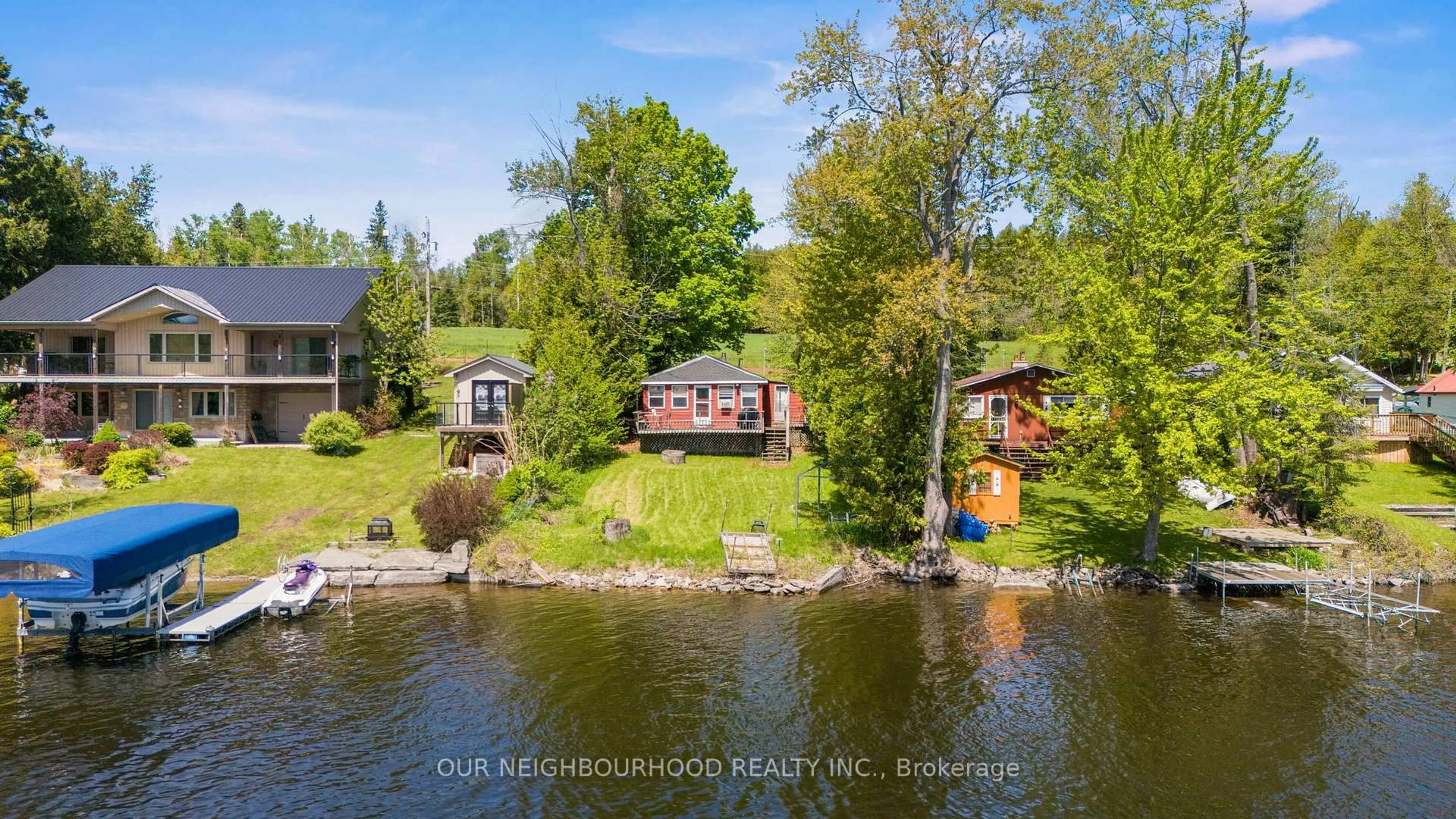 A pic from outside/outdoor area/front of a property/back of a property/a pic from drone, water/lake/river/ocean view for 21 Harpers Point Rd, Trent Hills Ontario K0L 2V0