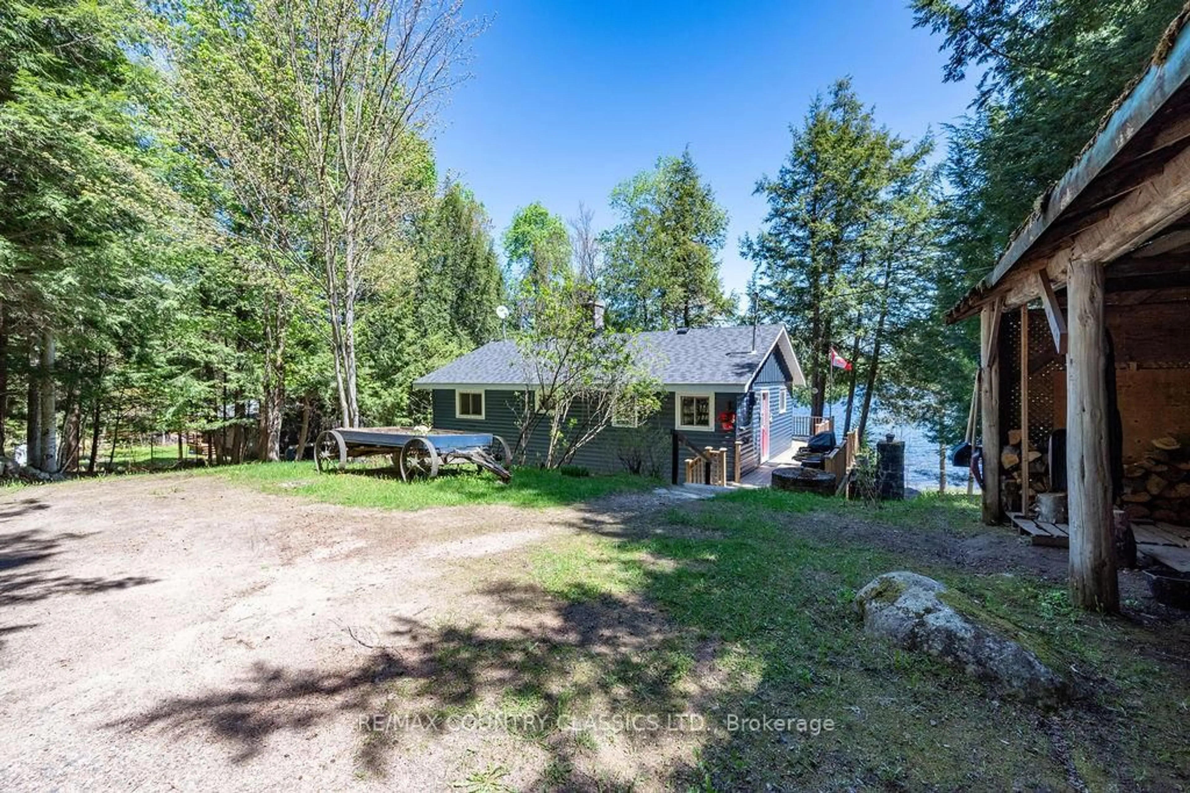 A pic from outside/outdoor area/front of a property/back of a property/a pic from drone, water/lake/river/ocean view for 1650B River Rd, Barry's Bay Ontario K0J 1B0