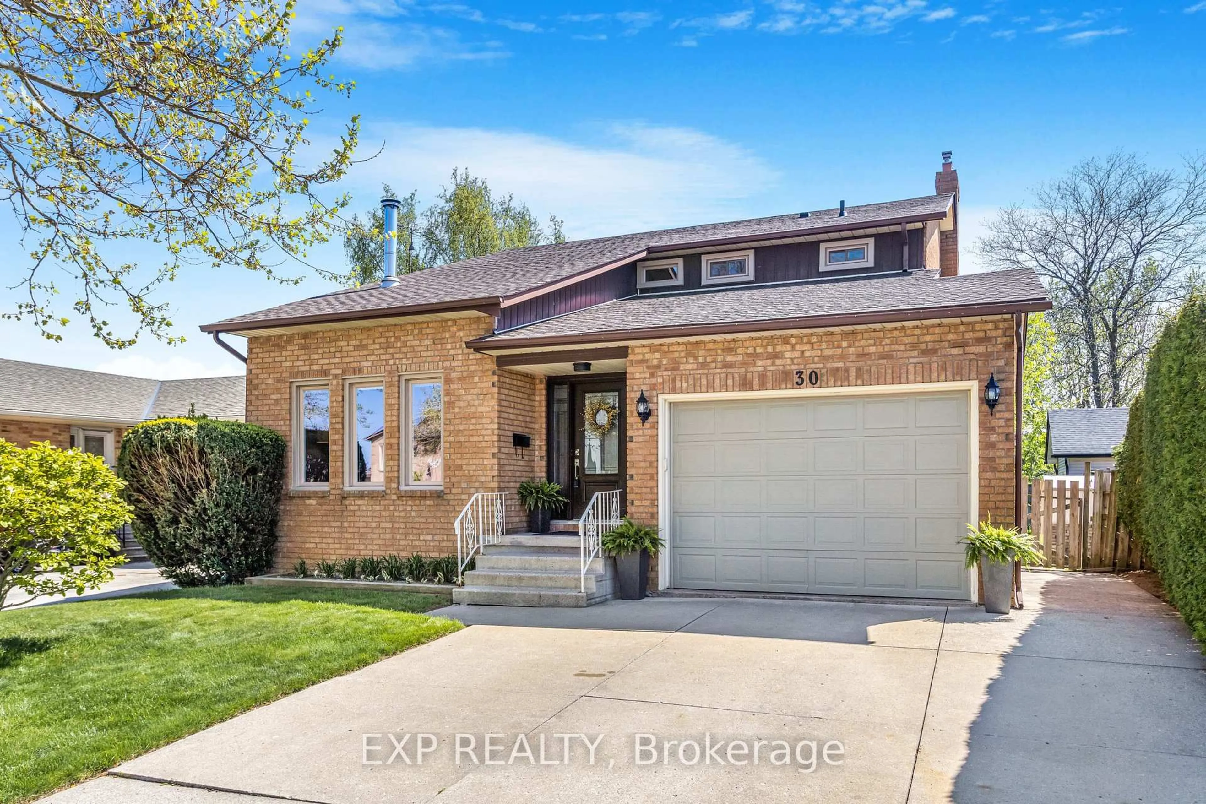 Home with brick exterior material, street for 30 Guernsey Dr, Hamilton Ontario L8E 4R1
