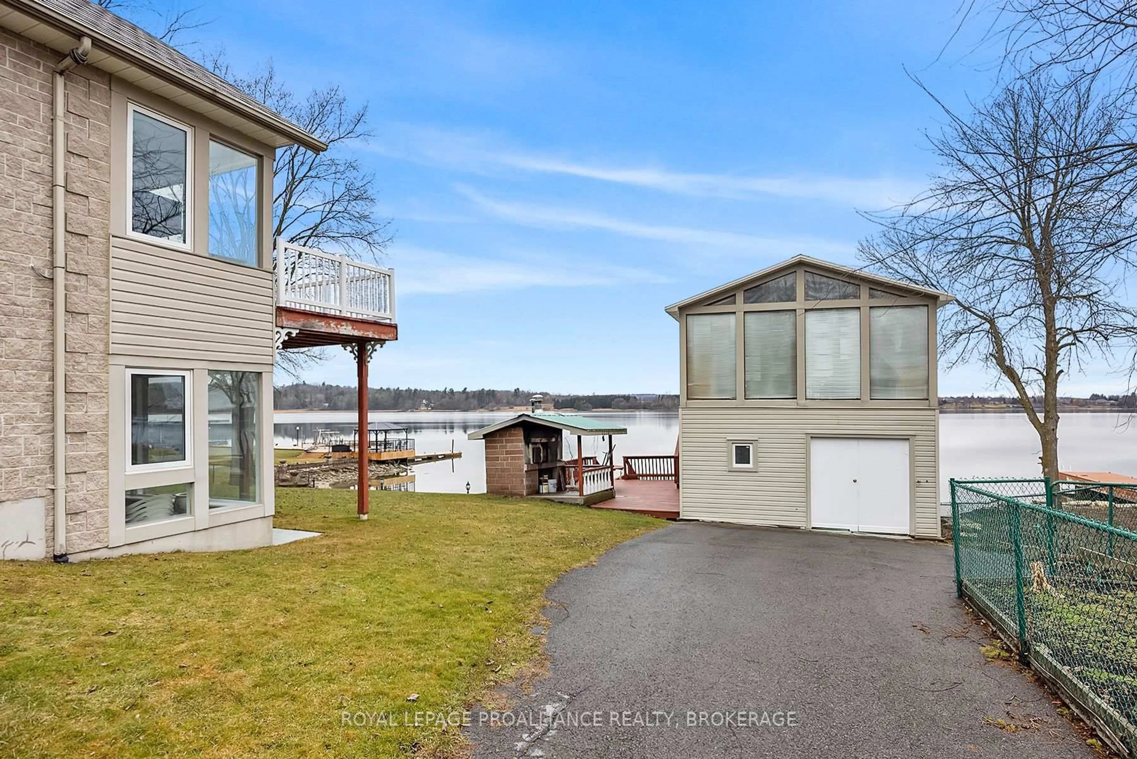 A pic from outside/outdoor area/front of a property/back of a property/a pic from drone, water/lake/river/ocean view for 1 LEAVIS SHORES N/A, Gananoque Ontario K7G 2V6