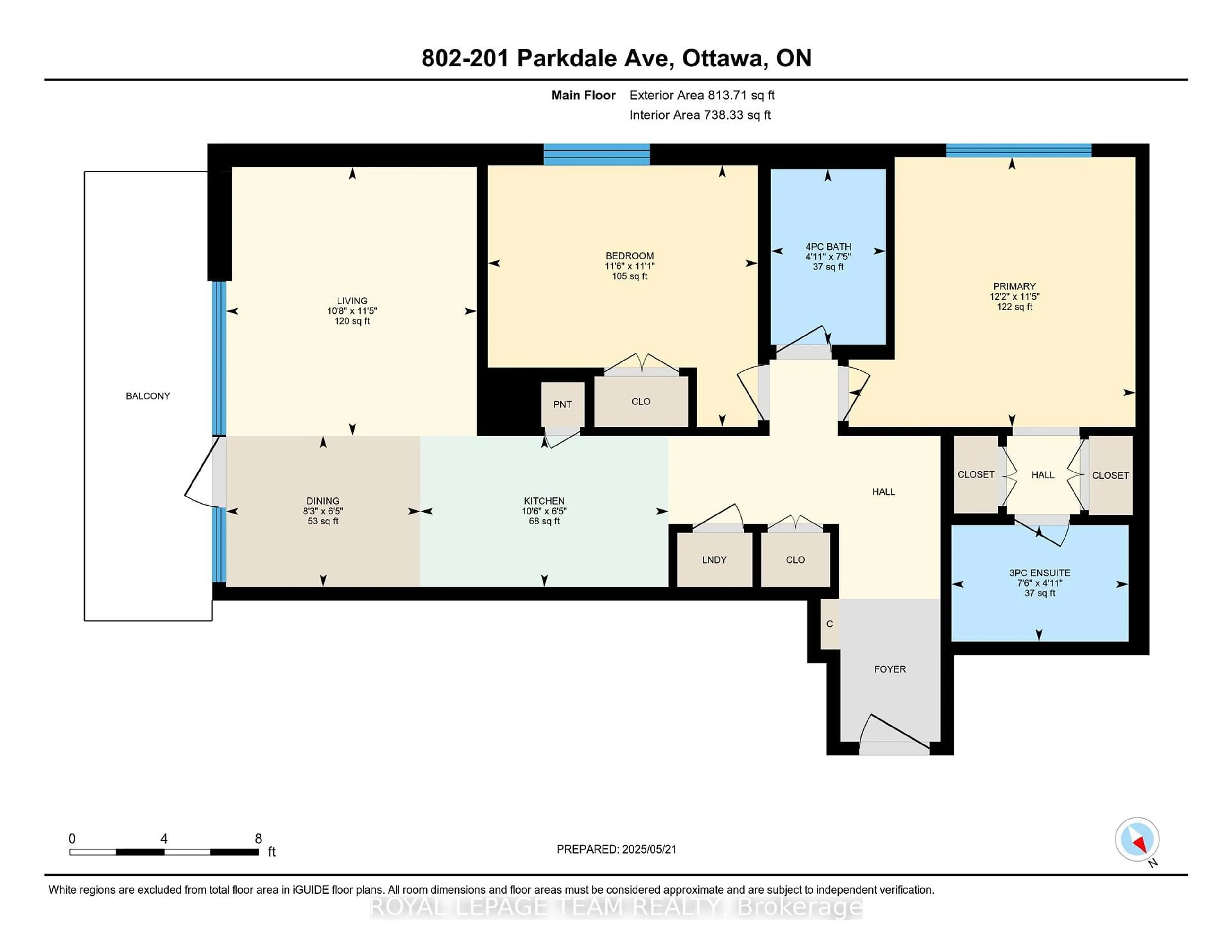 Floor plan for 201 Parkdale Ave #802, Ottawa Ontario K1Y 1E8