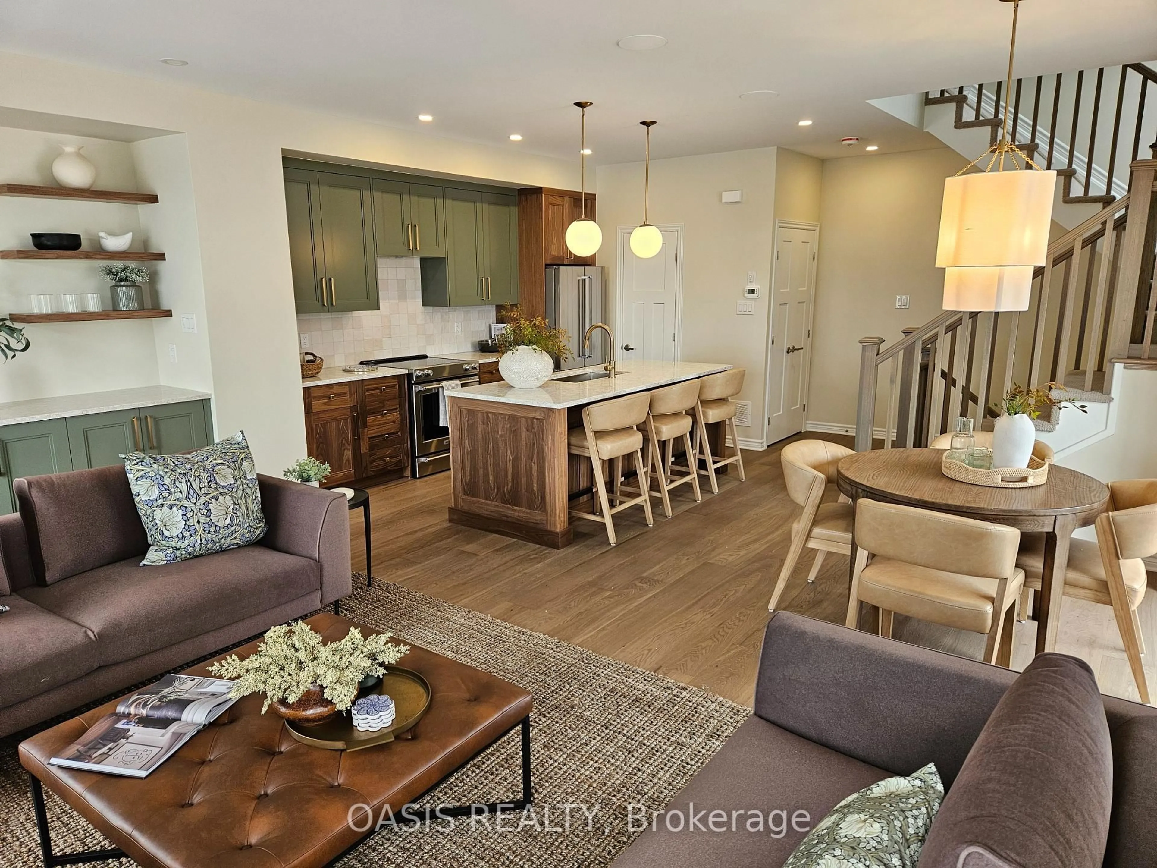 Open concept kitchen, wood/laminate floor for 83 Rawah Private, Stittsville Ontario K2S 3E2