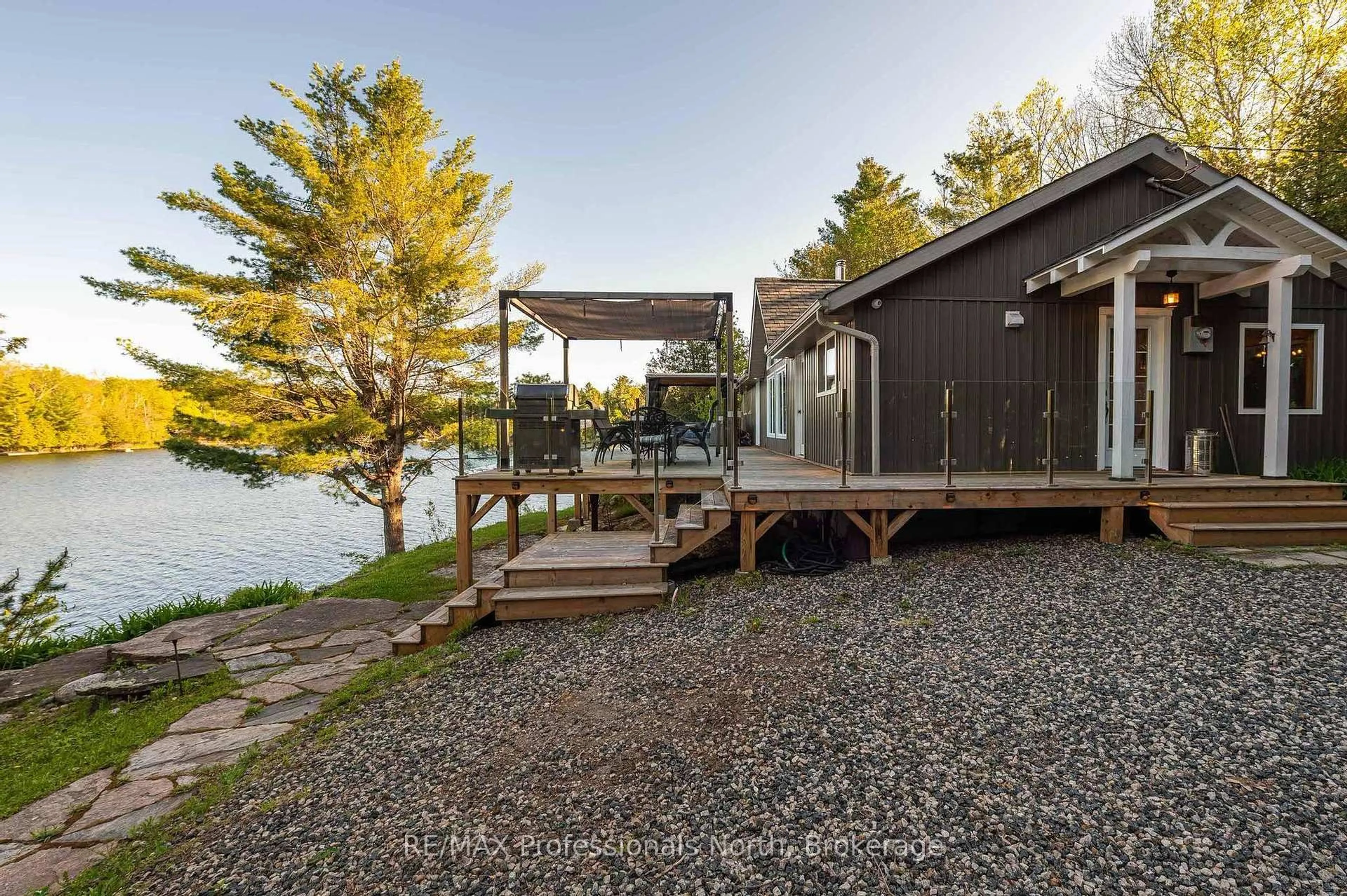 Patio, water/lake/river/ocean view for 1484 Bat Lake Rd, Minden Hills Ontario K0M 2K0