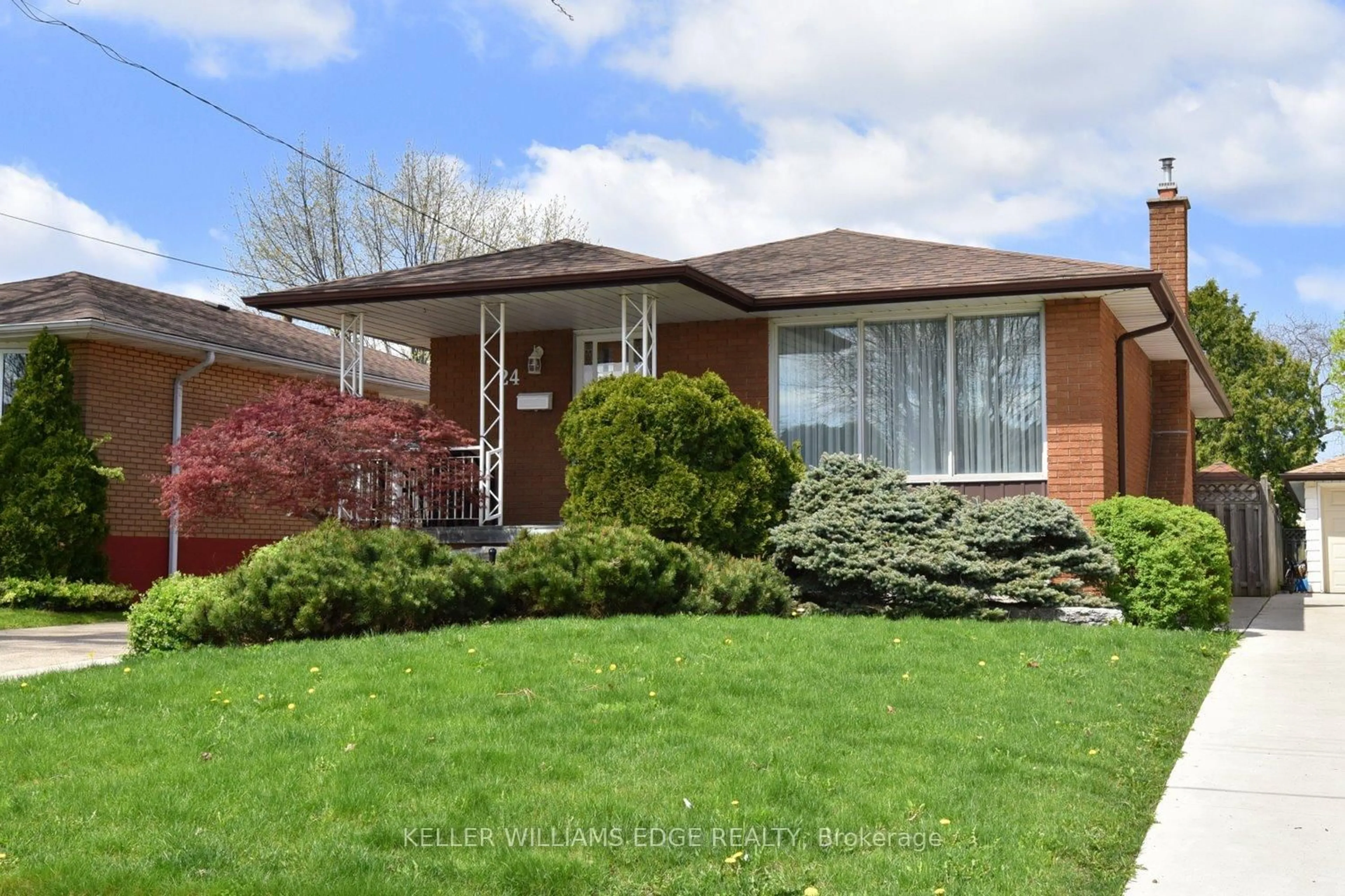 Home with brick exterior material, street for 24 Burrwood Dr, Hamilton Ontario L9C 3T1