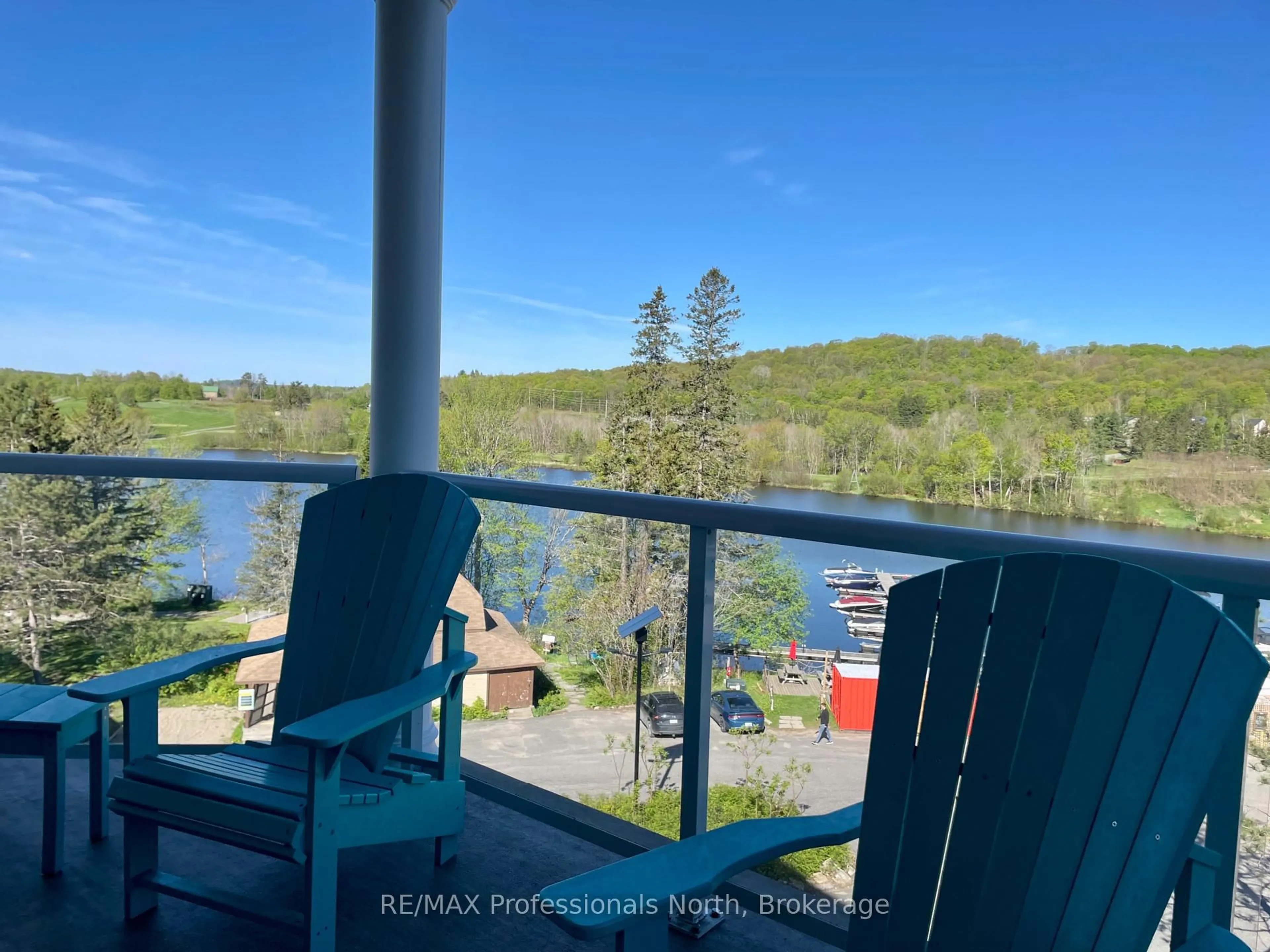 Balcony in the apartment, water/lake/river/ocean view for 25 Pen Lake Point Rd #300, Huntsville Ontario P1H 1A9