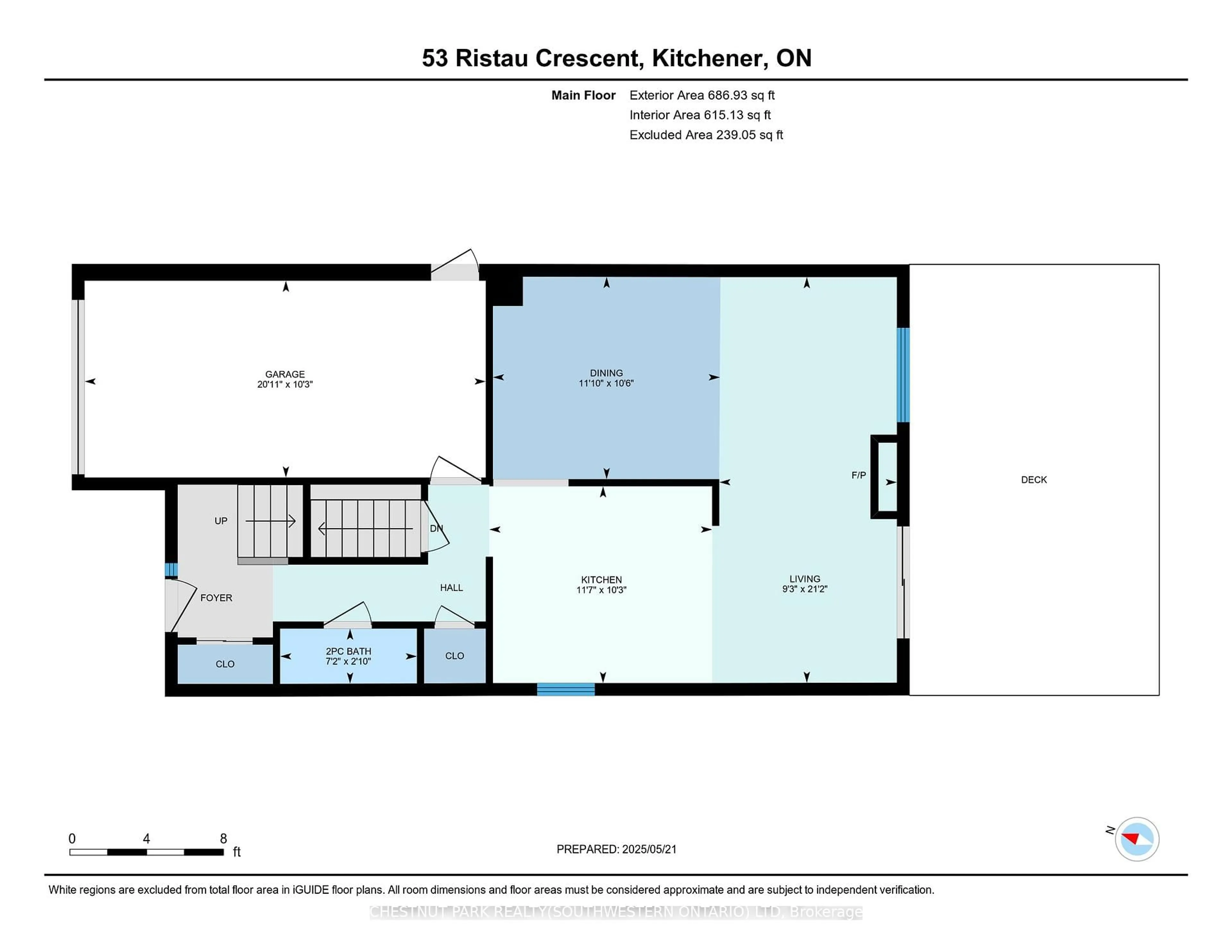 Floor plan for 53 Ristau Cres, Kitchener Ontario N2E 3A8