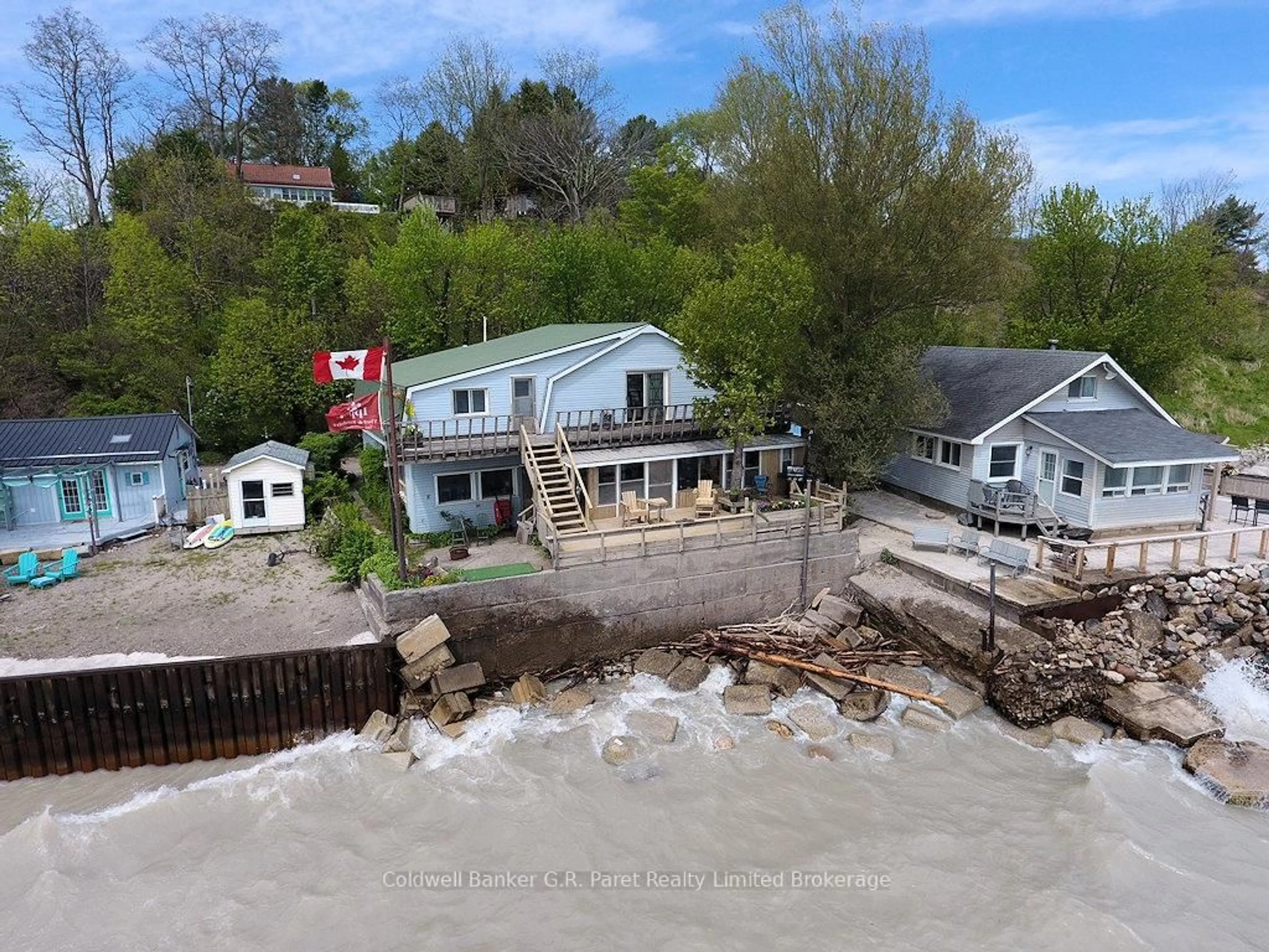 A pic from outside/outdoor area/front of a property/back of a property/a pic from drone, water/lake/river/ocean view for 3393 Waneeta Dr, Malahide Ontario N5H 2R2