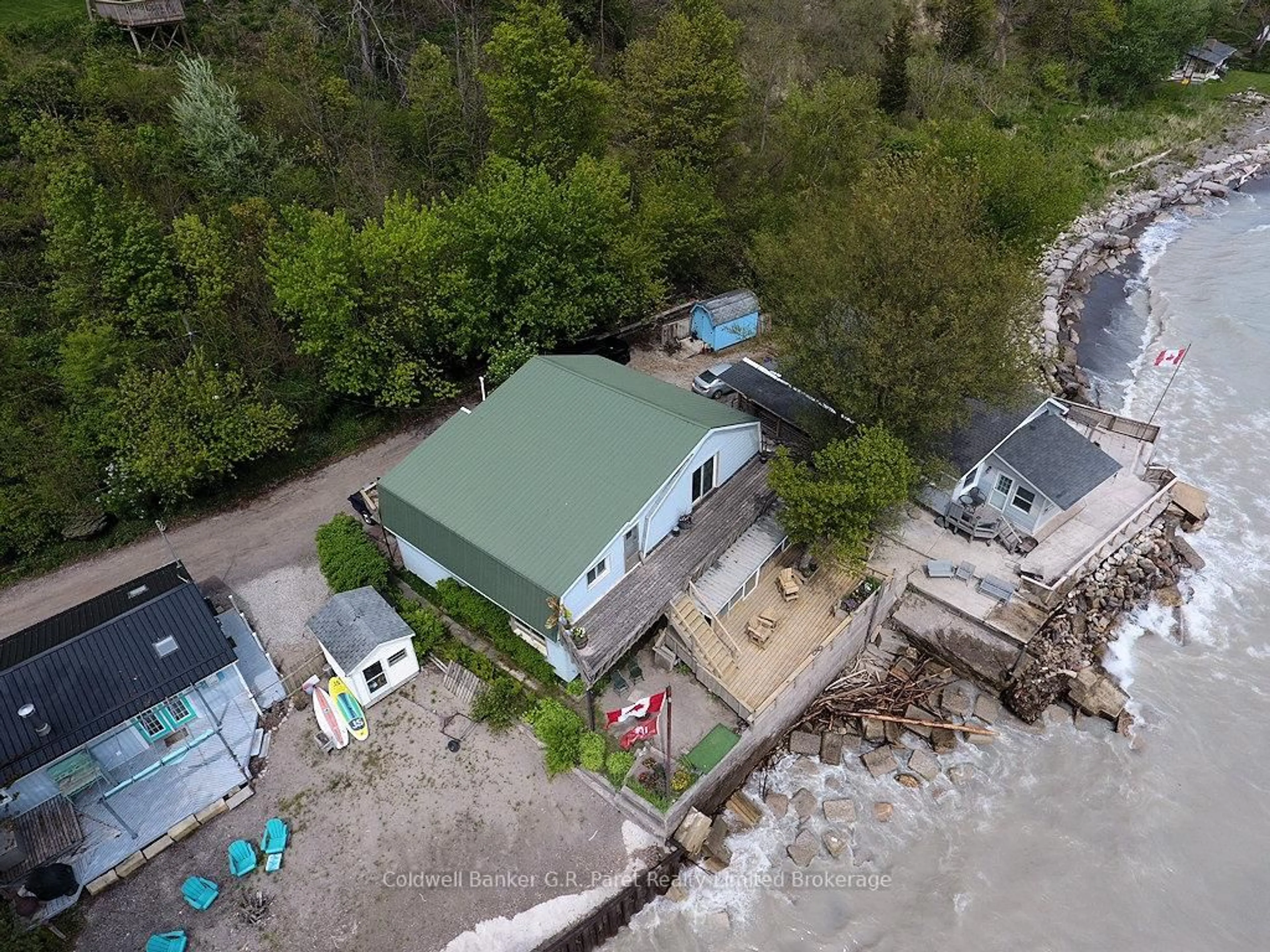 A pic from outside/outdoor area/front of a property/back of a property/a pic from drone, water/lake/river/ocean view for 3393 Waneeta Dr, Malahide Ontario N5H 2R2