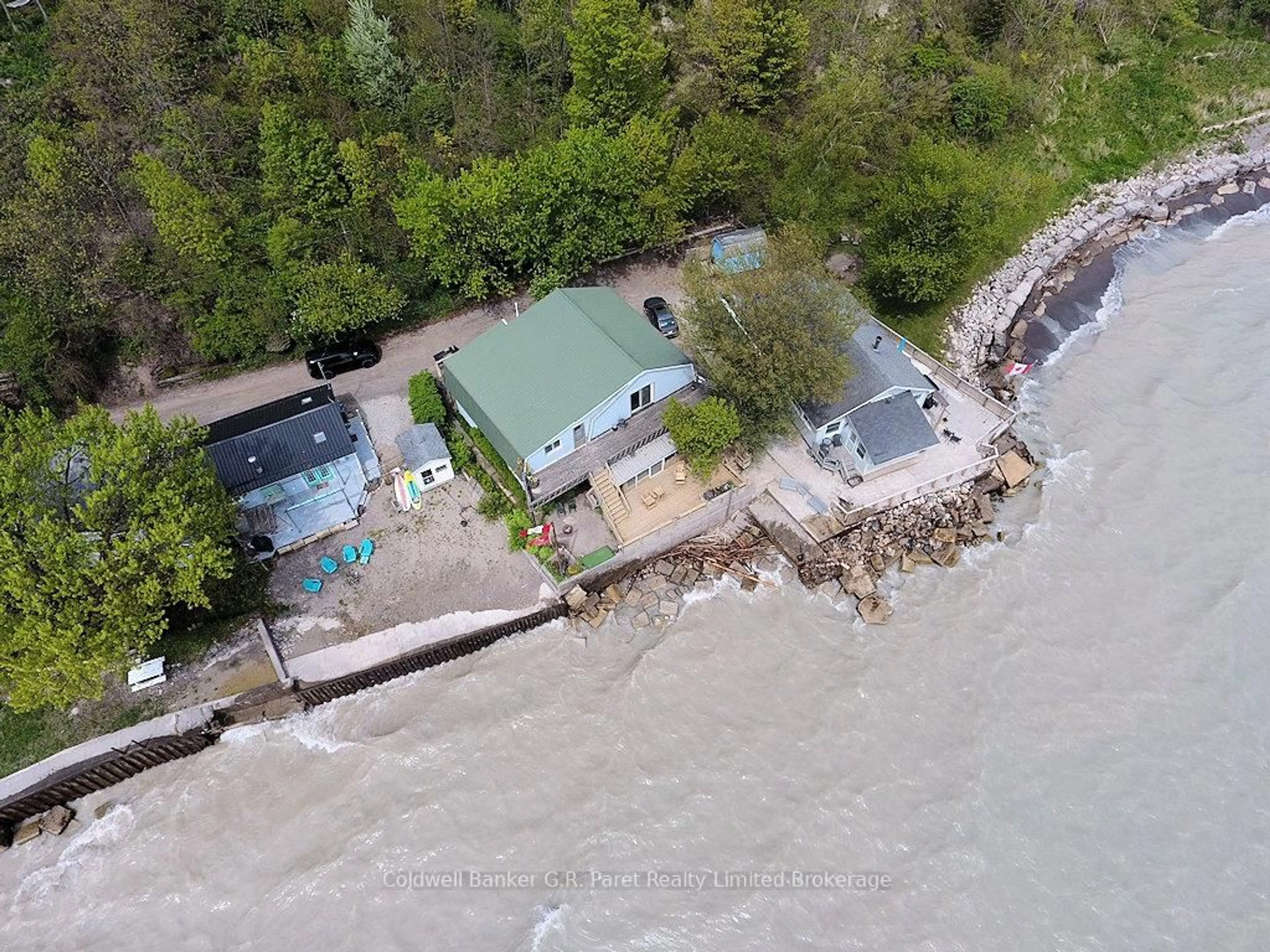 A pic from outside/outdoor area/front of a property/back of a property/a pic from drone, water/lake/river/ocean view for 3393 Waneeta Dr, Malahide Ontario N5H 2R2