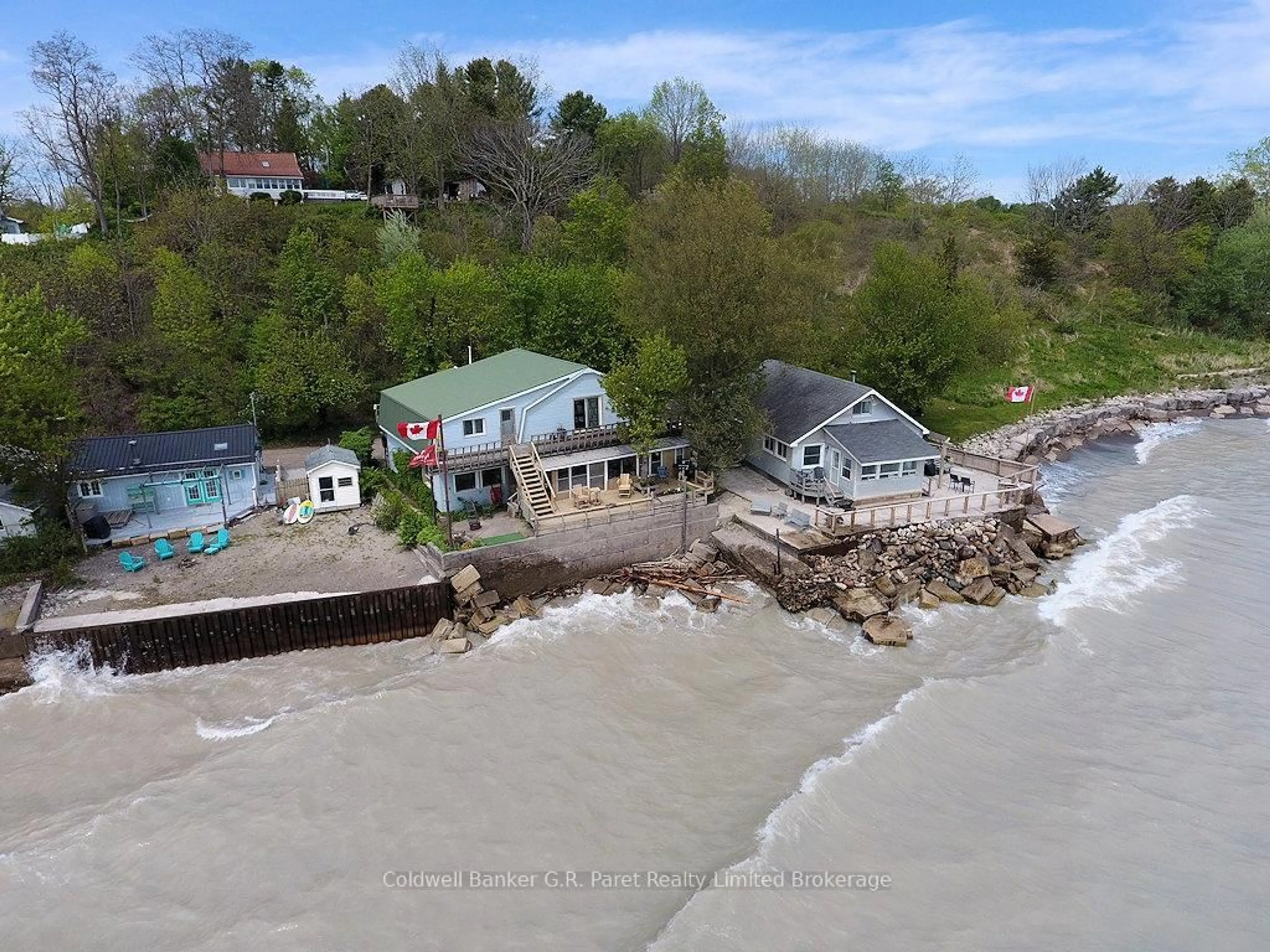 A pic from outside/outdoor area/front of a property/back of a property/a pic from drone, water/lake/river/ocean view for 3393 Waneeta Dr, Malahide Ontario N5H 2R2