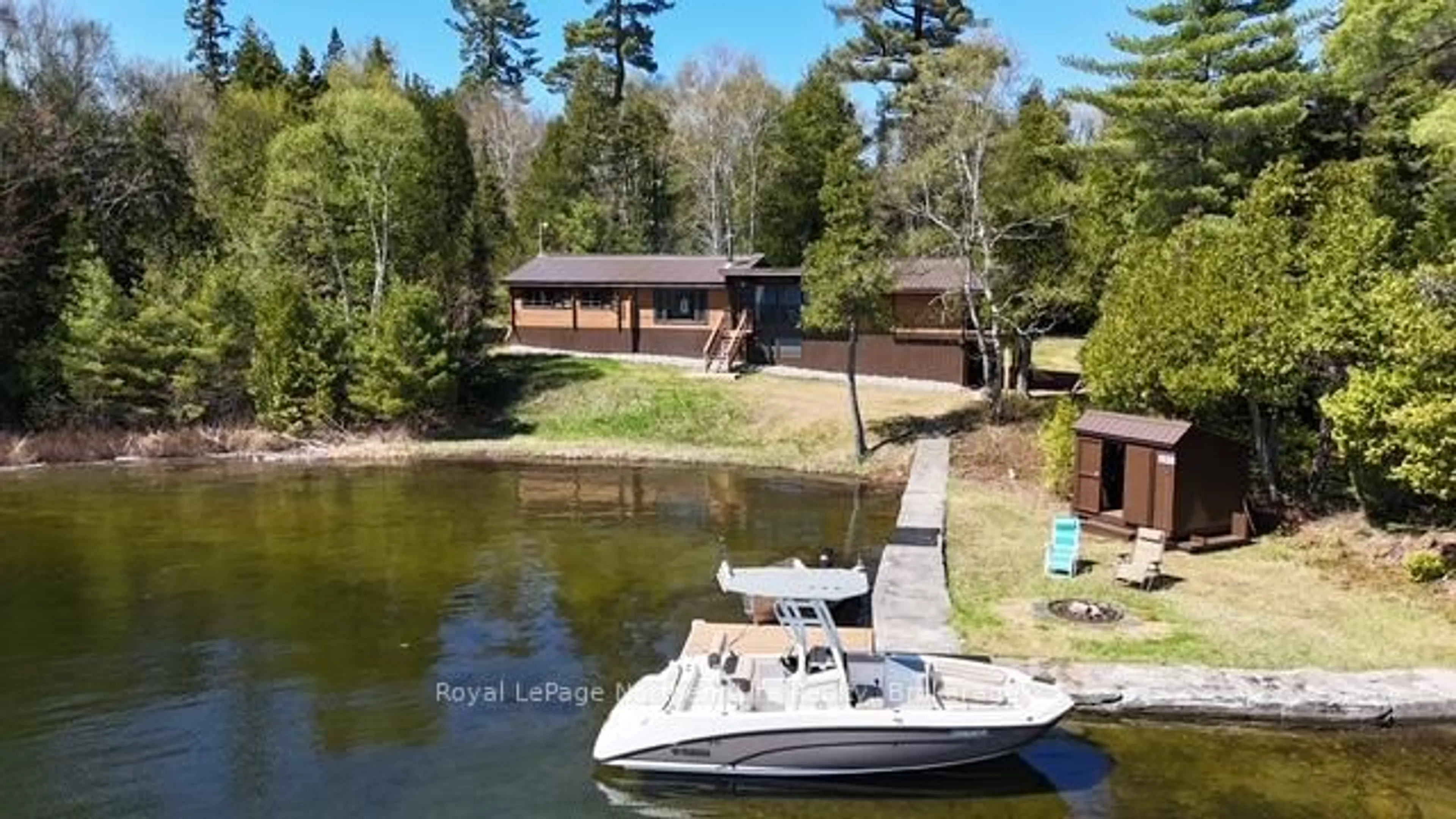 A pic from outside/outdoor area/front of a property/back of a property/a pic from drone, water/lake/river/ocean view for 2254 Lake Temagami Island 234 Island, Temagami Ontario P0H 2H0