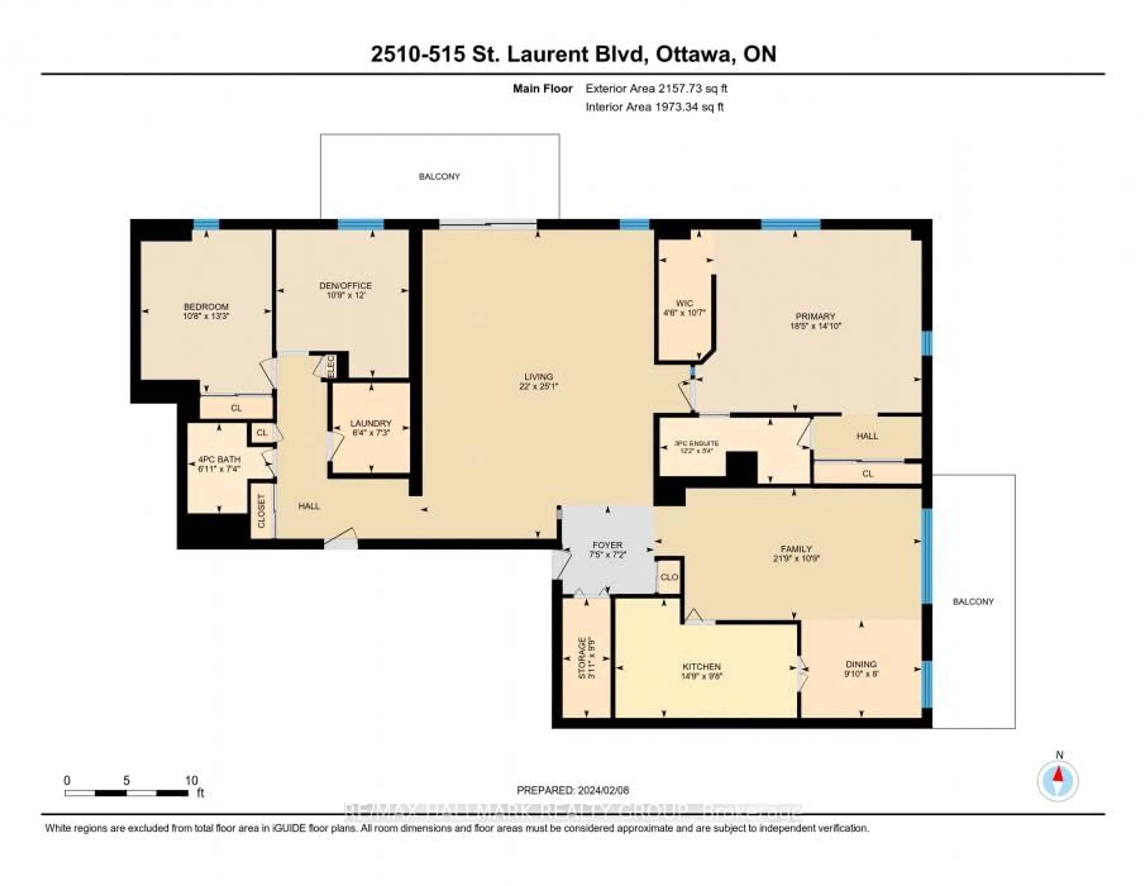 Floor plan for 515 St Laurent Blvd #2509/10, Ottawa Ontario K1K 3X5