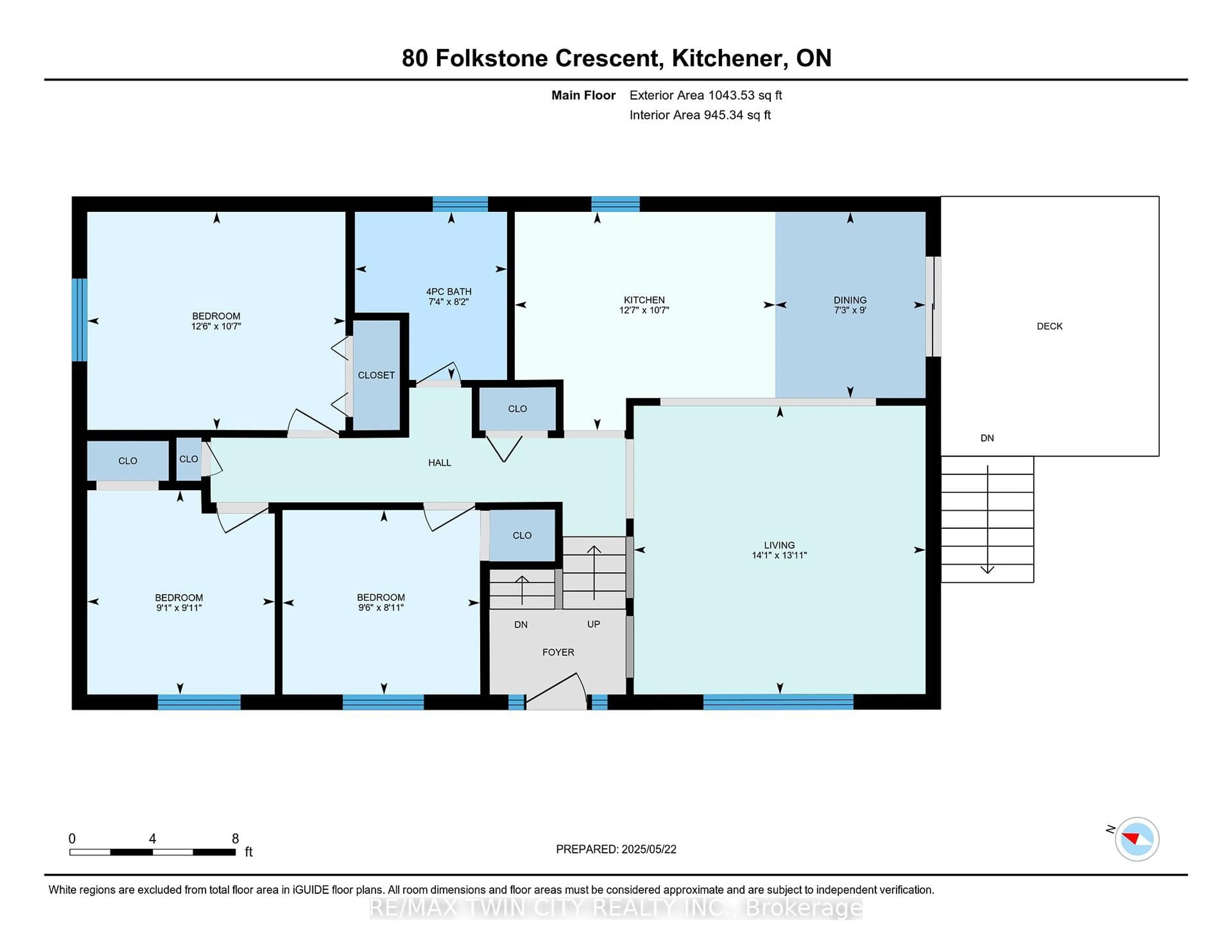 Floor plan for 80 Folkstone Cres, Kitchener Ontario N2E 2S5