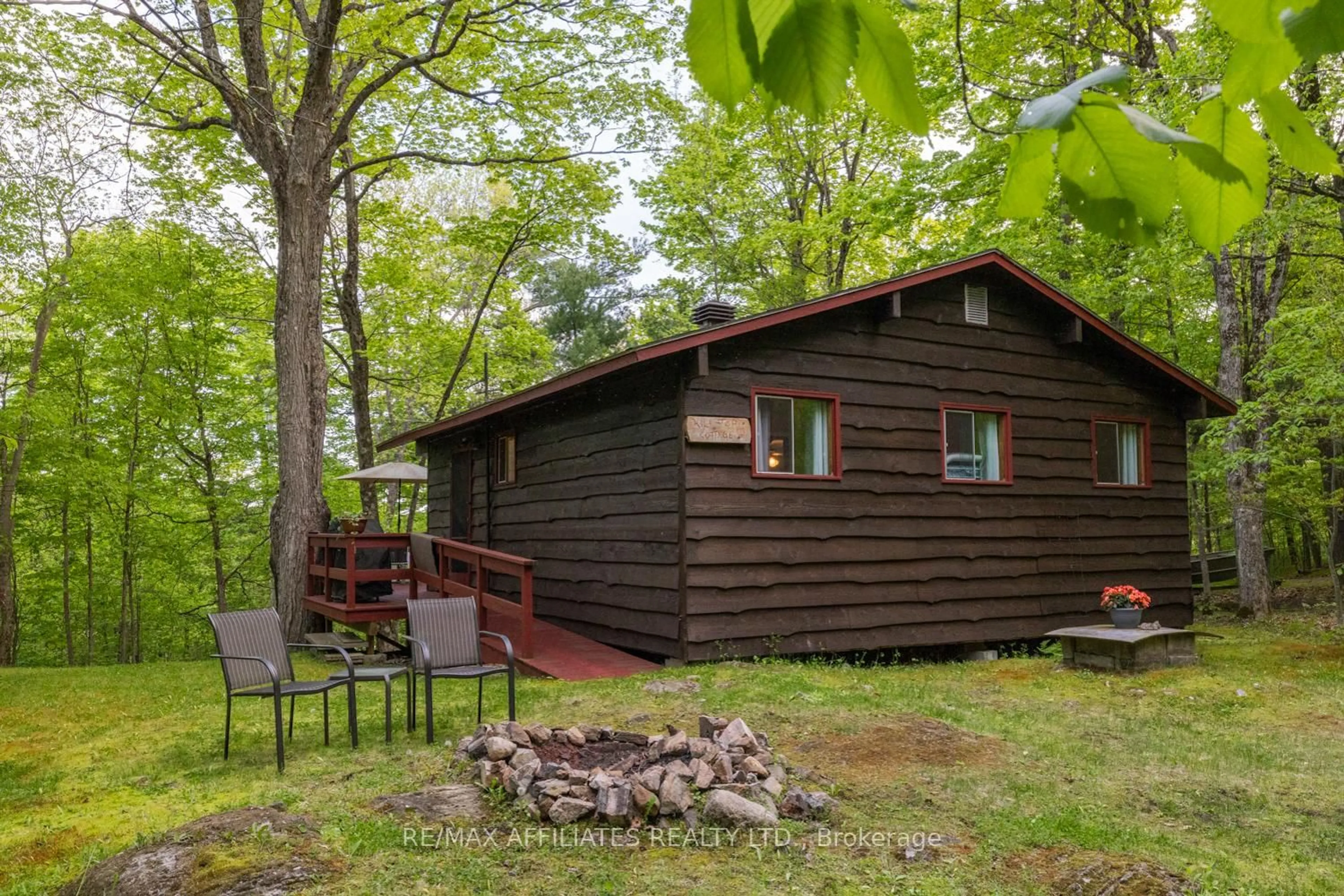 Patio, forest/trees view for 118 Little Cedar Bridge Rd, Rideau Lakes Ontario K0G 1X0