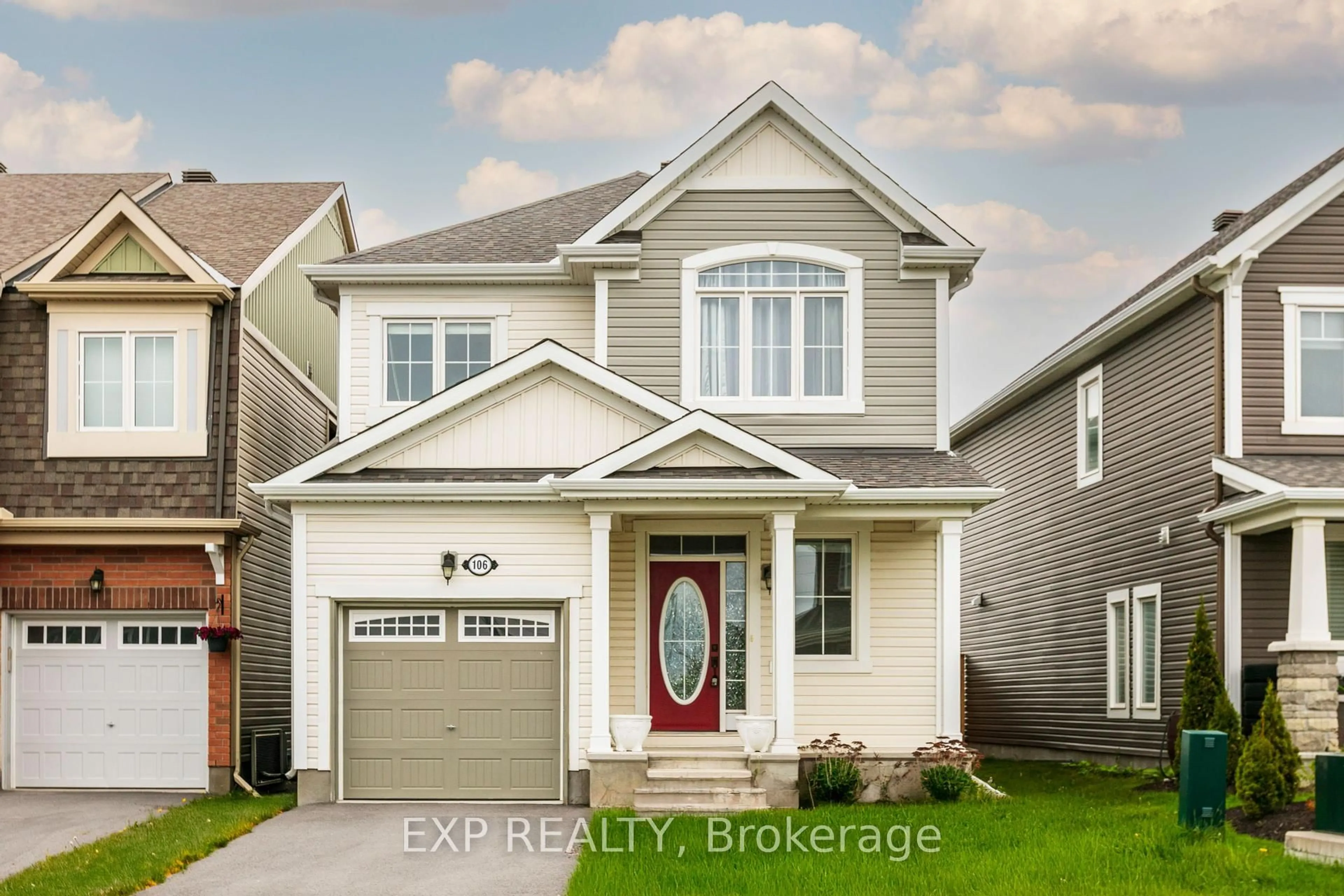 Home with vinyl exterior material, street for 106 Burbot St, Ottawa Ontario K2J 6J7