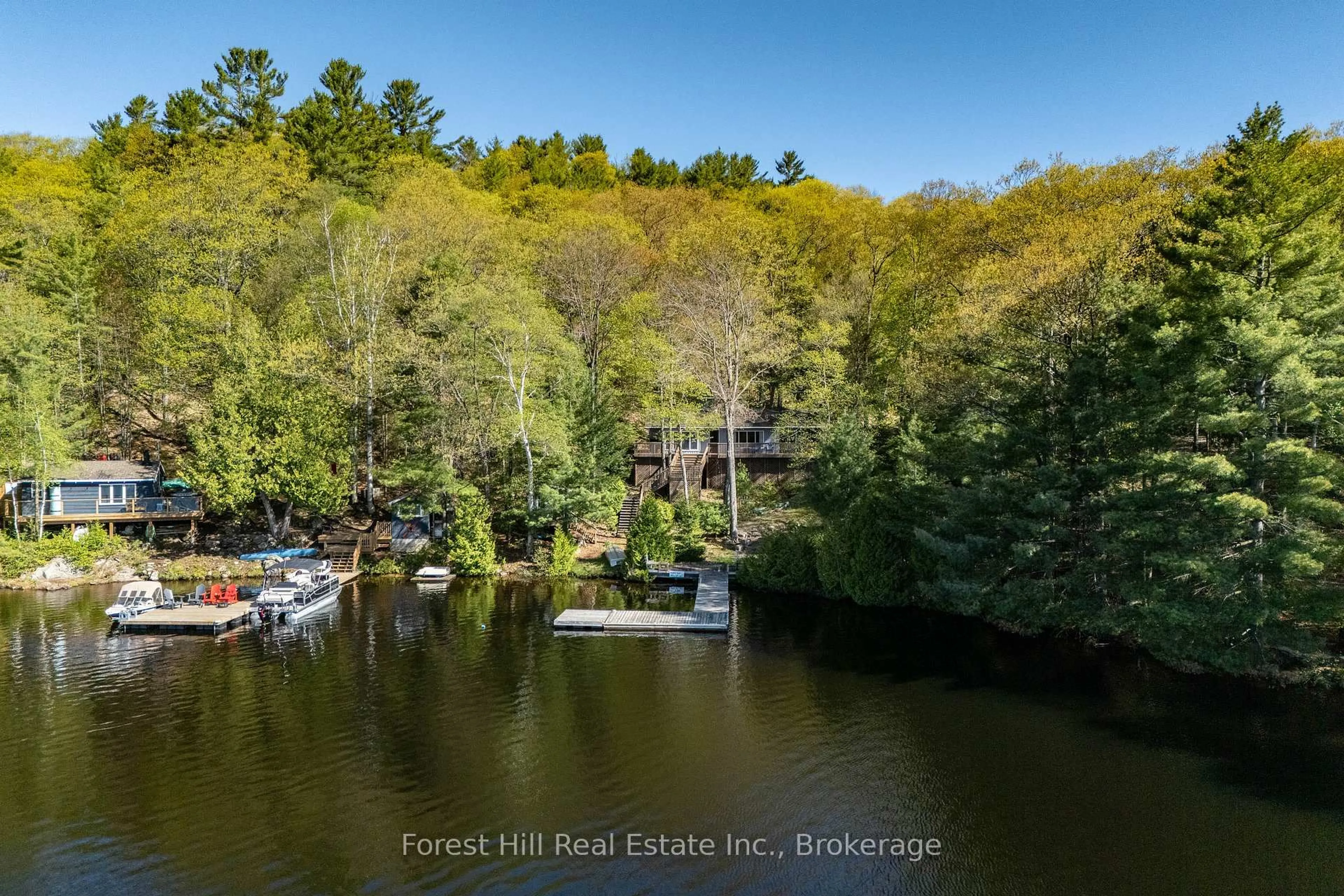 A pic from outside/outdoor area/front of a property/back of a property/a pic from drone, water/lake/river/ocean view for 48 Raven Lake N/A, Lake of Bays Ontario P0B 1A0