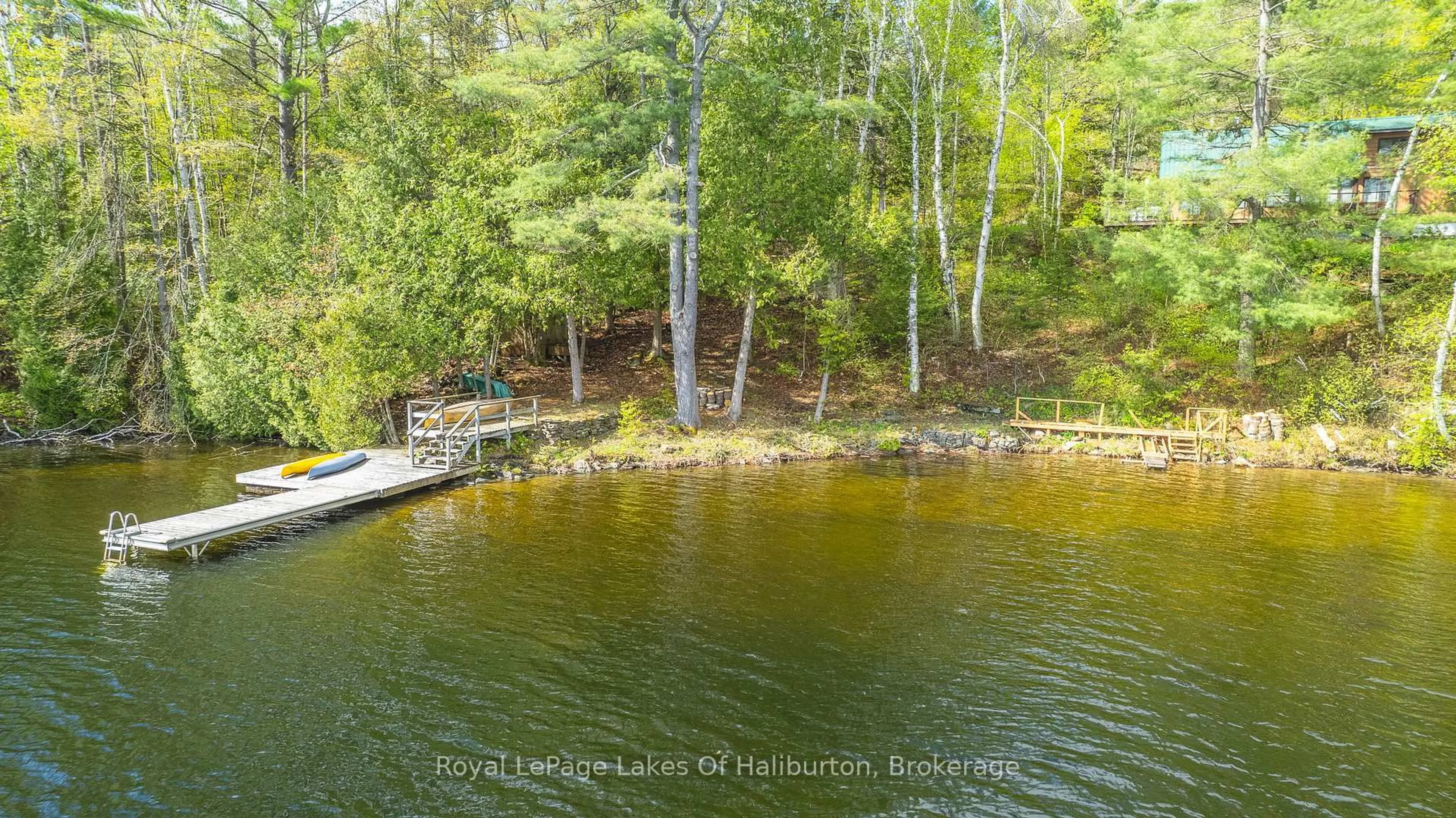 A pic from outside/outdoor area/front of a property/back of a property/a pic from drone, water/lake/river/ocean view for 1029 Cam-Walt Tr, Minden Hills Ontario K0M 2K0