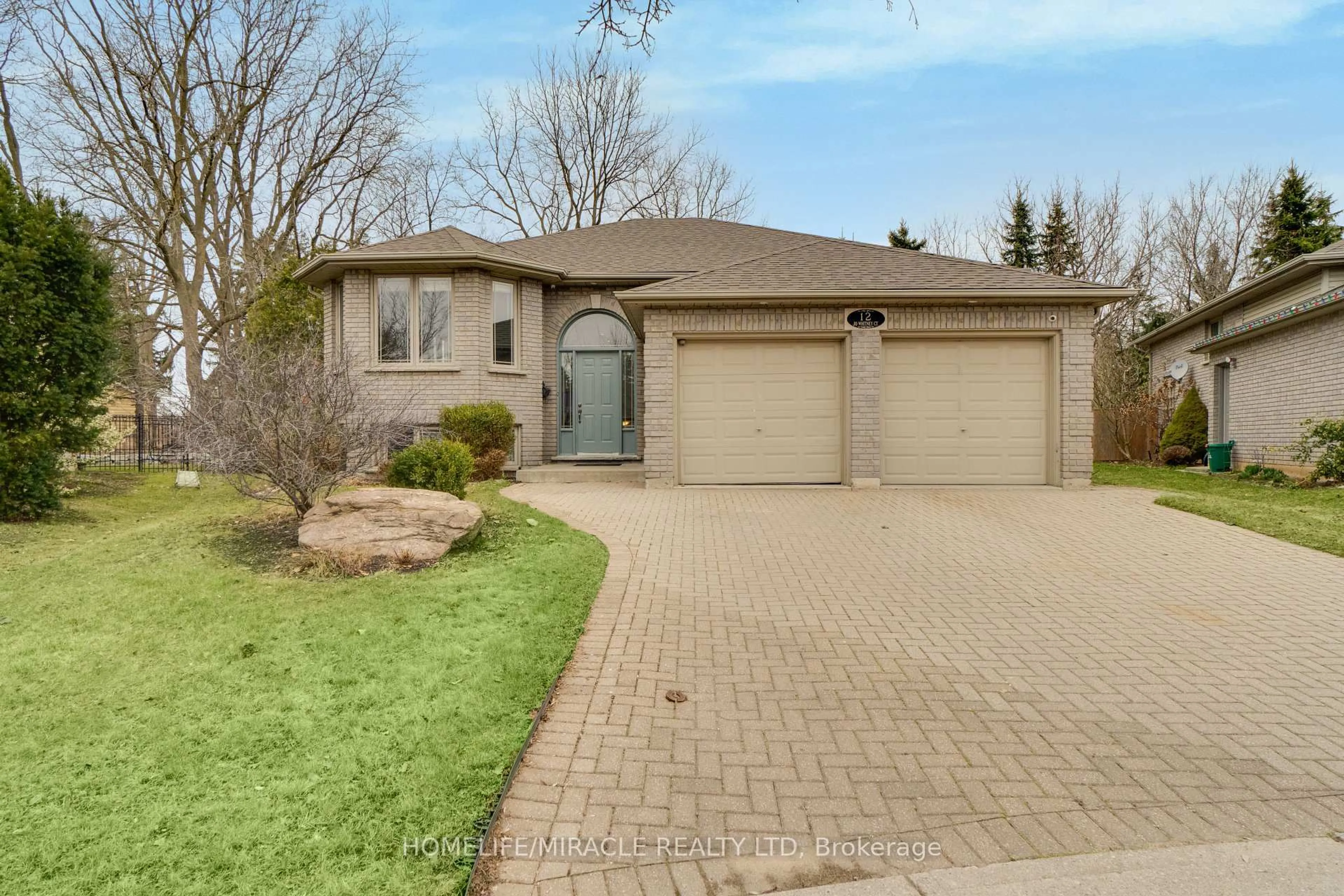 Home with brick exterior material, street for 12 Jo Whitney Crt, Brantford Ontario N3T 6N9
