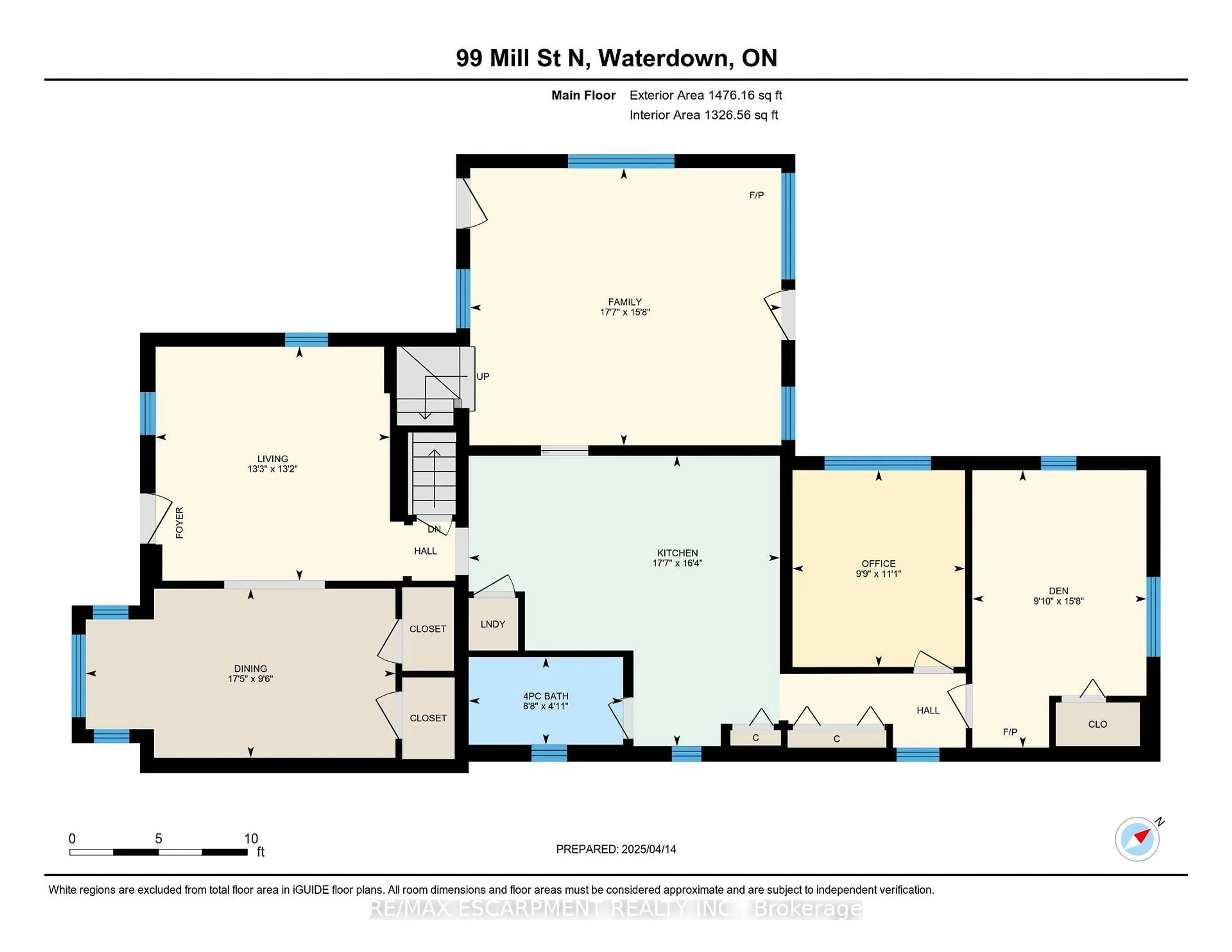 Floor plan for 99 Mill St, Hamilton Ontario L0R 2H0