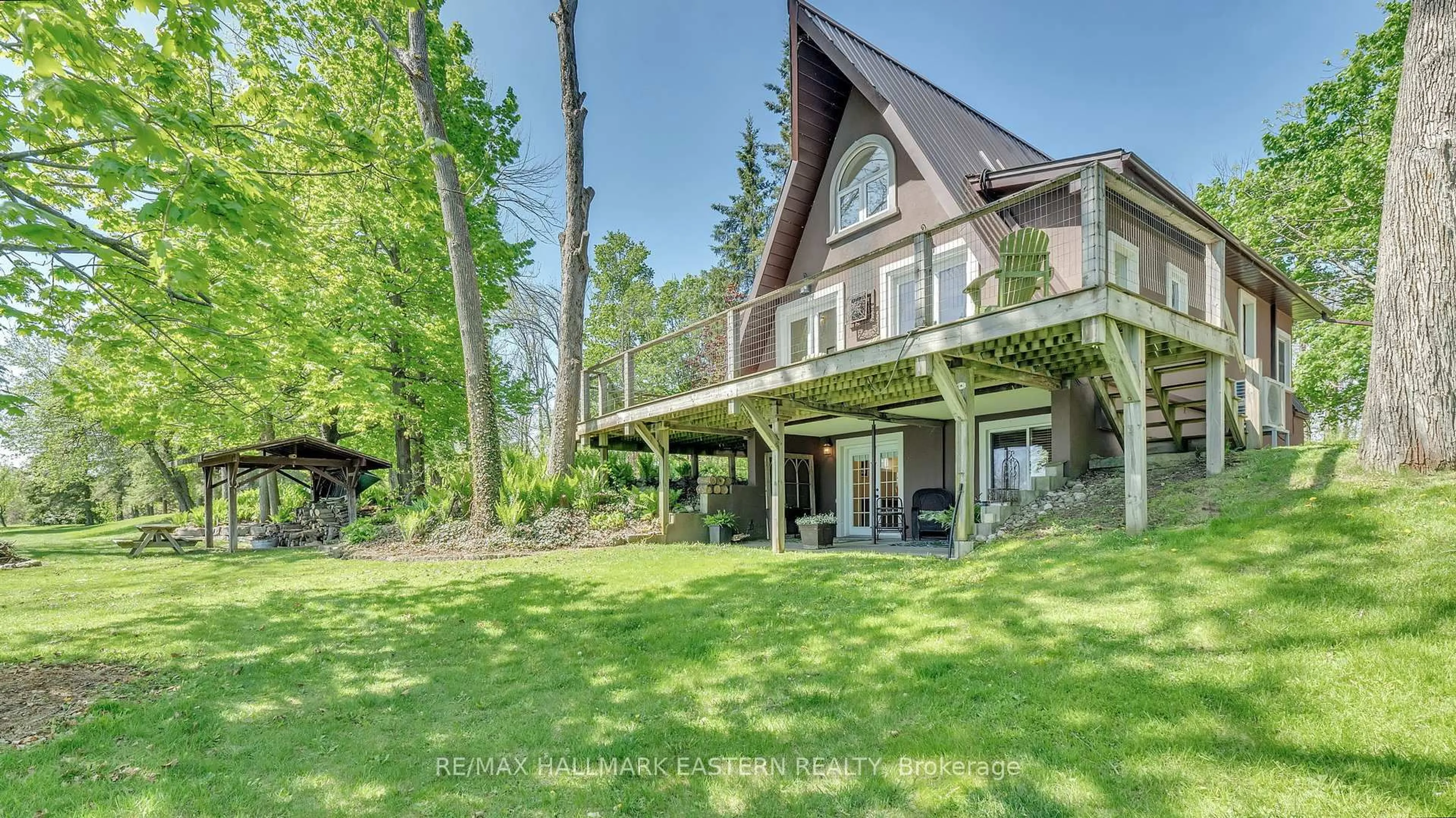 A pic from outside/outdoor area/front of a property/back of a property/a pic from drone, water/lake/river/ocean view for 551 & 565 Cooney Island Rd, Douro-Dummer Ontario K0L 2S0