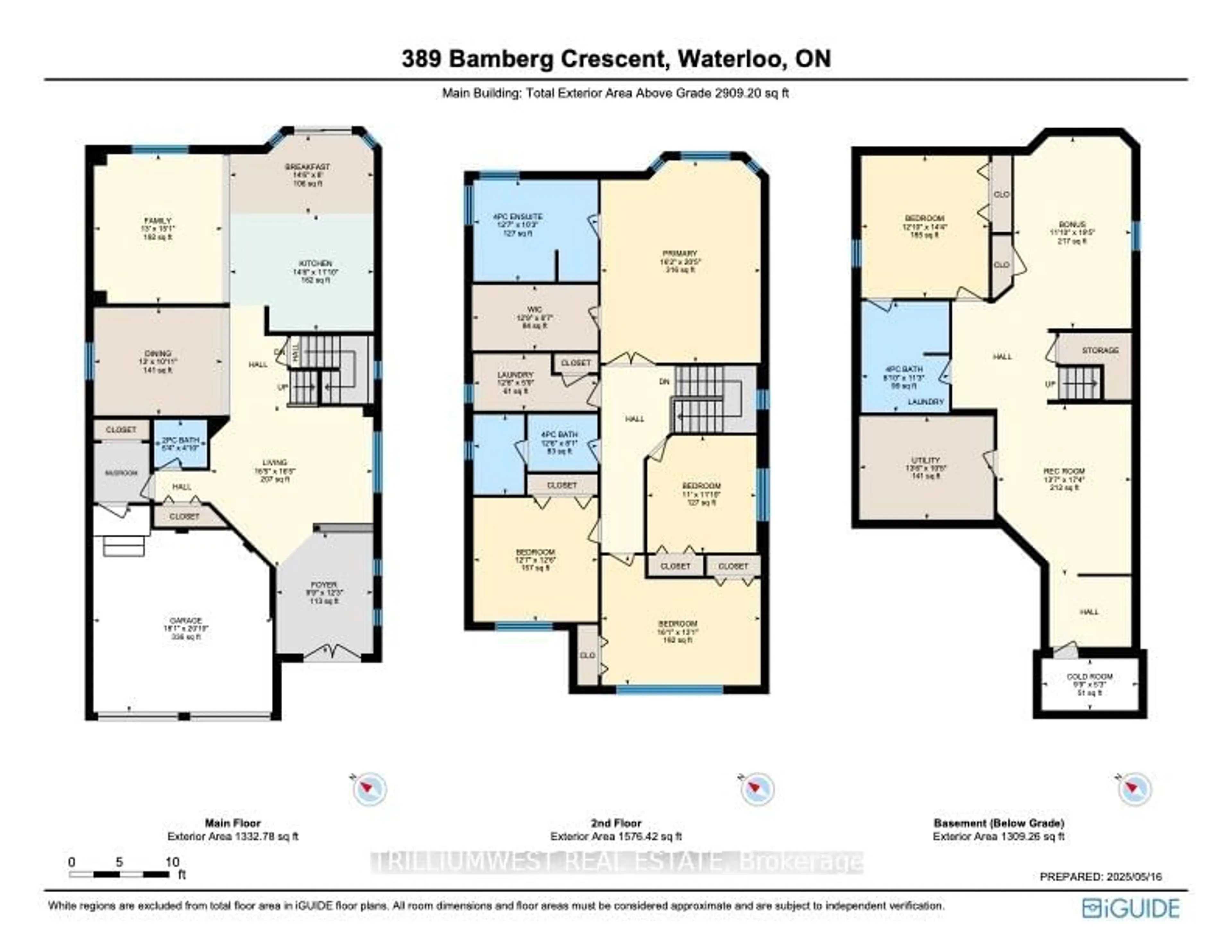 Floor plan for 389 Bamberg Cres, Waterloo Ontario N2T 0B5
