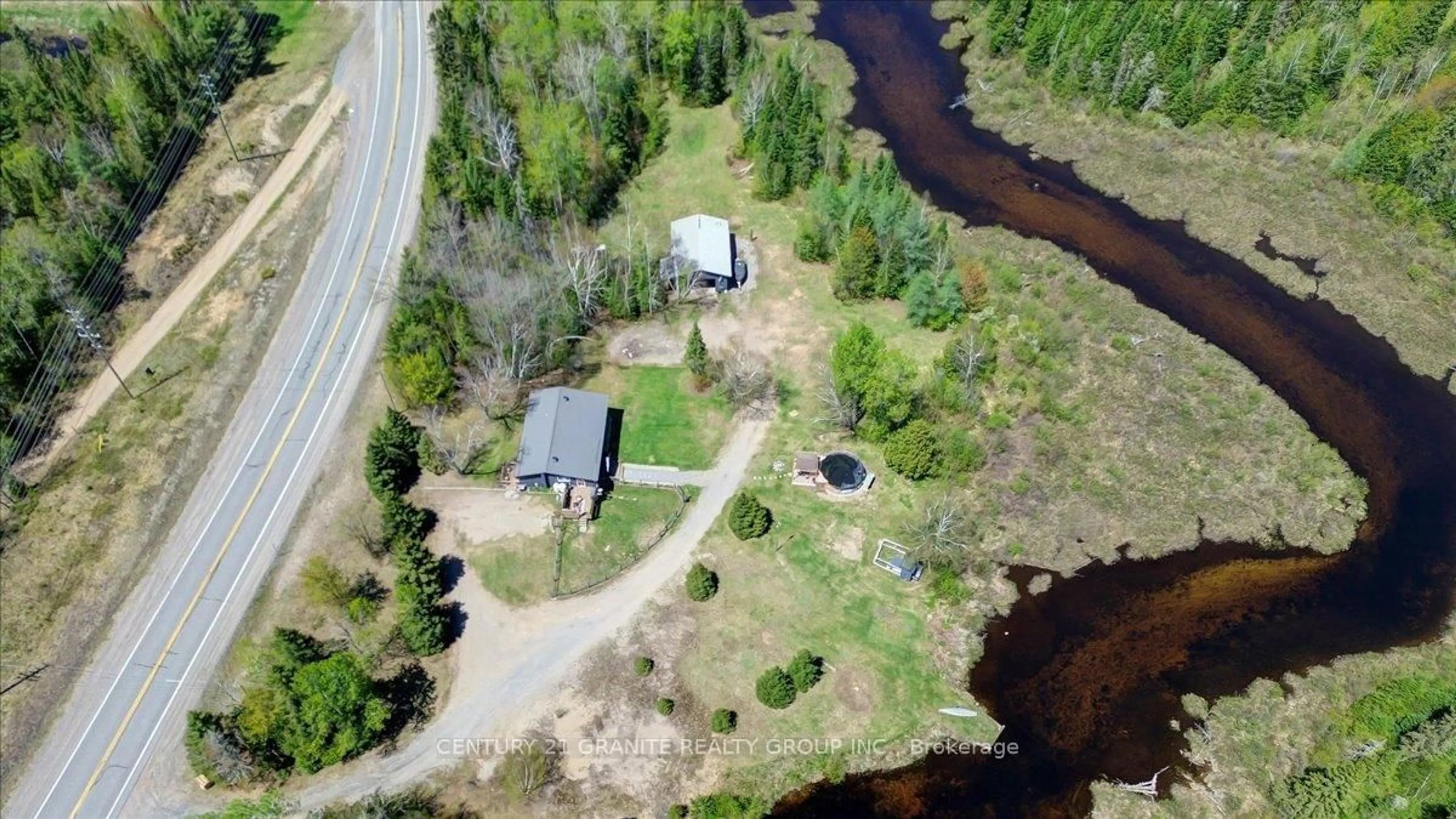 A pic from outside/outdoor area/front of a property/back of a property/a pic from drone, water/lake/river/ocean view for 1522 Highway 127 N/A, Maynooth Ontario K0L 2K0