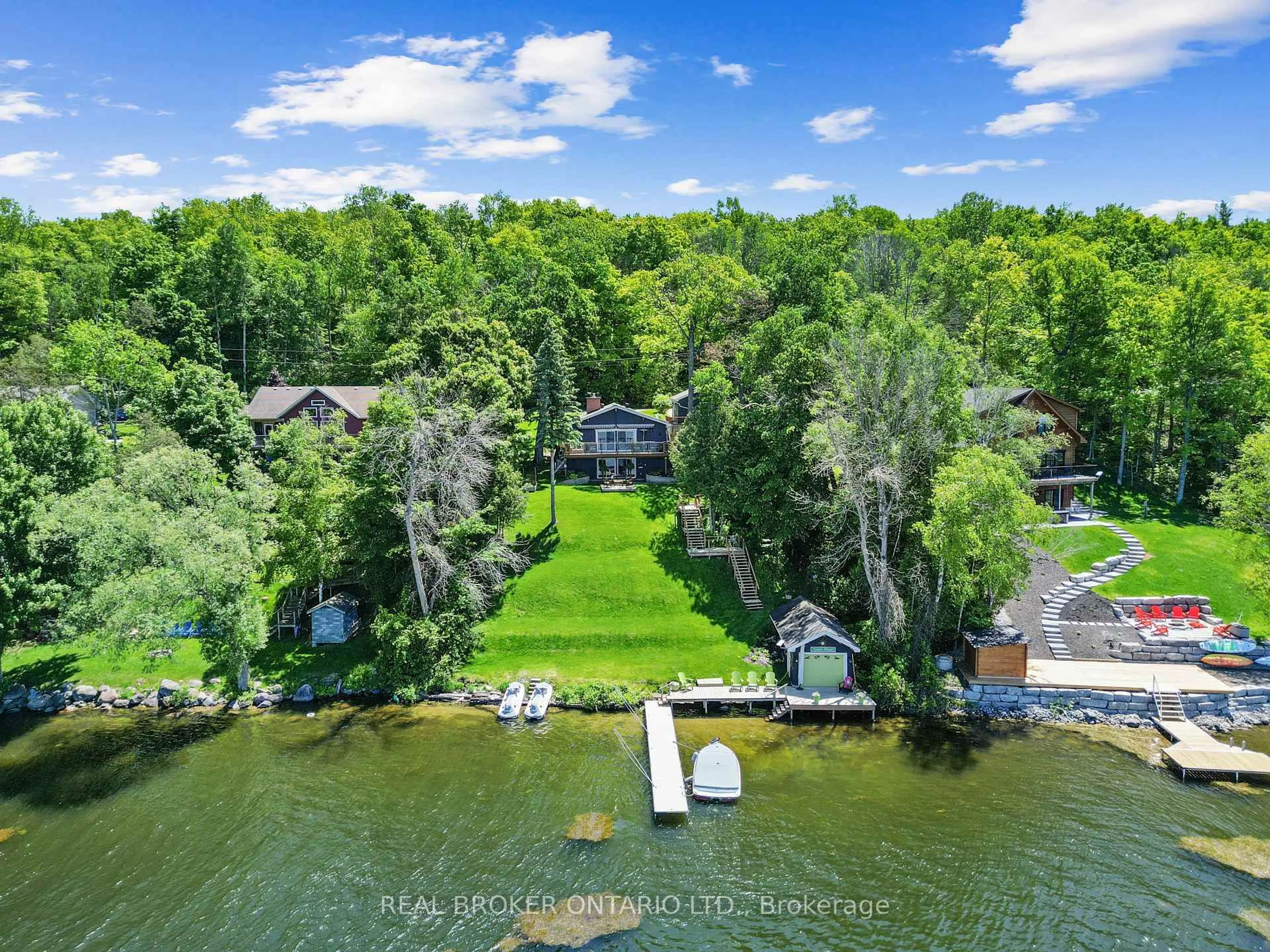 A pic from outside/outdoor area/front of a property/back of a property/a pic from drone, water/lake/river/ocean view for 102 Fleming Bay Rd, Trent Hills Ontario K0L 1Y0