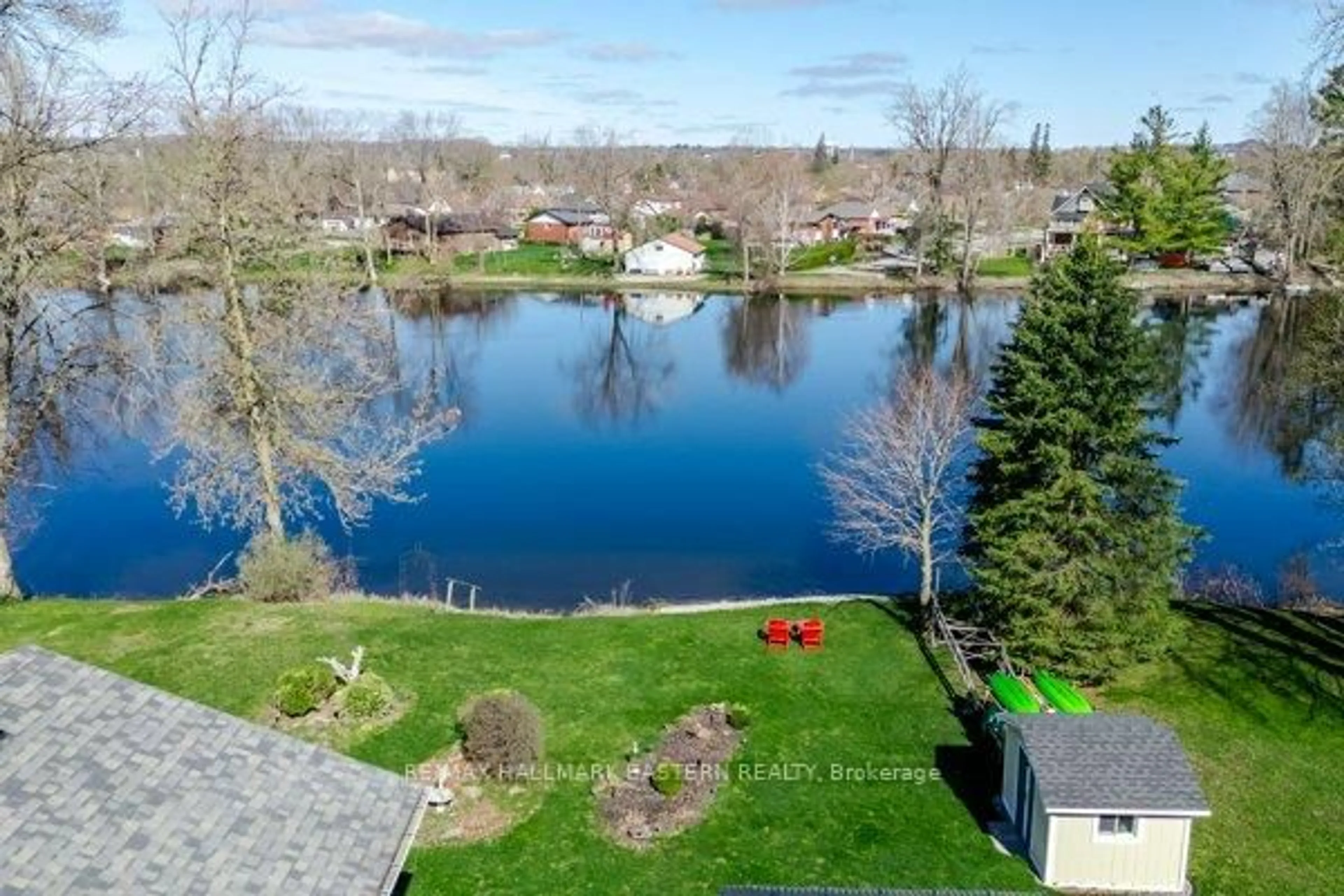 A pic from outside/outdoor area/front of a property/back of a property/a pic from drone, water/lake/river/ocean view for 270 Sherin Ave, Peterborough South Ontario K9J 1B6