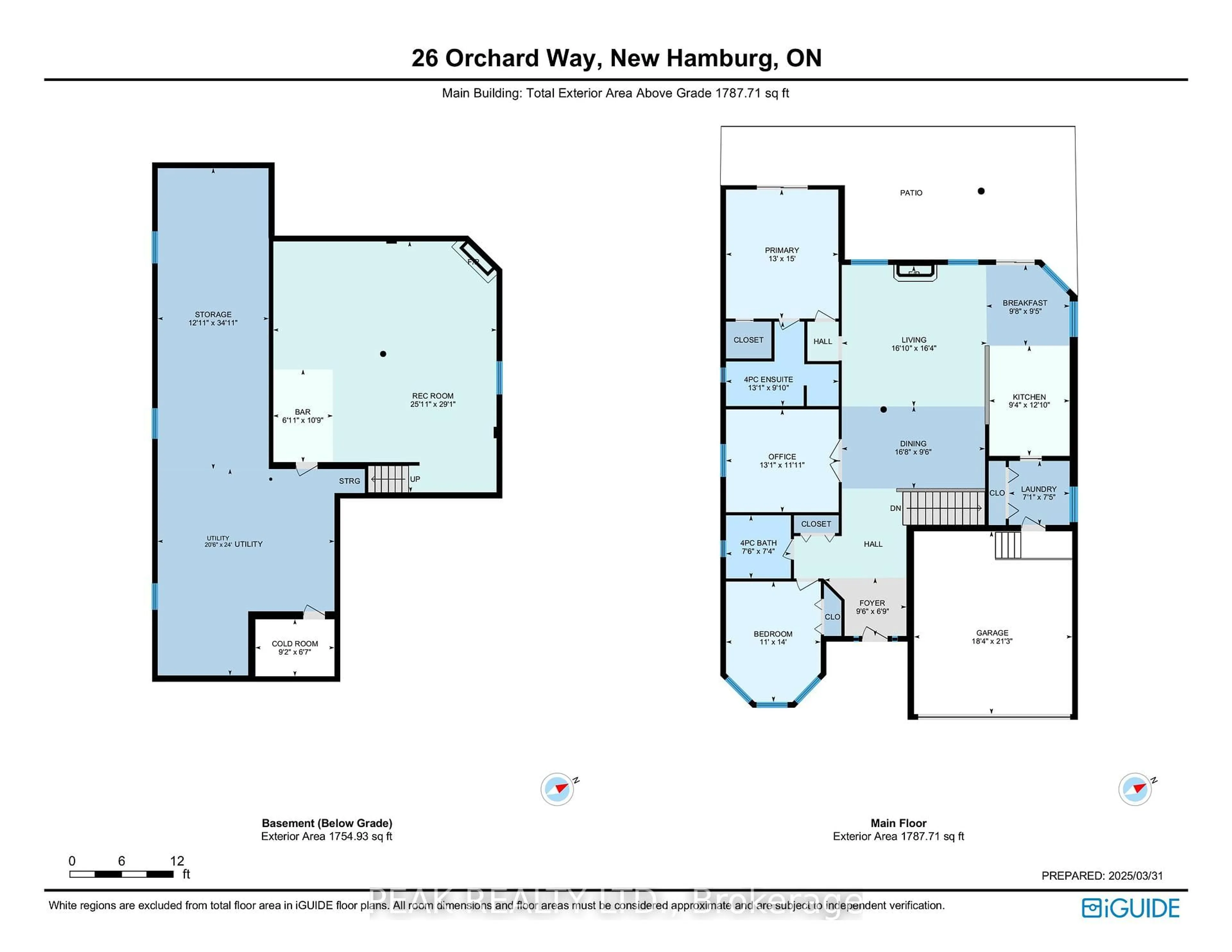 Floor plan for 26 Orchard Way, Wilmot Ontario N3A 4P7