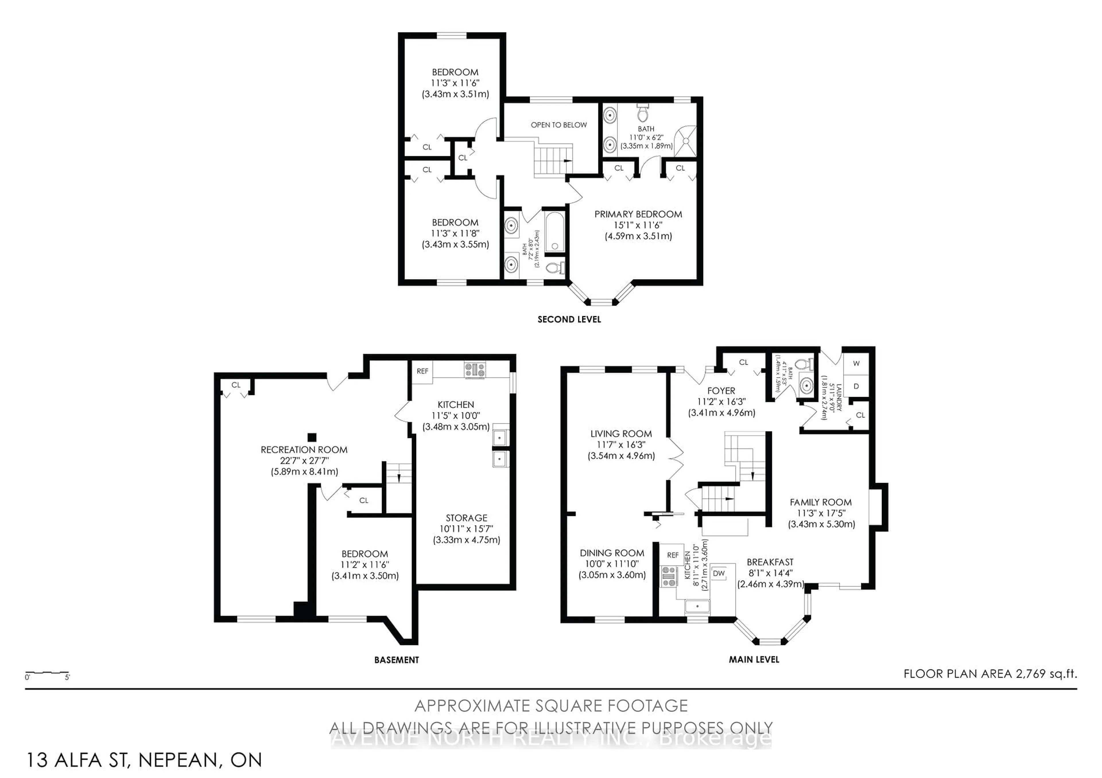 Floor plan for 13 ALFA St, Ottawa Ontario K2J 3W1