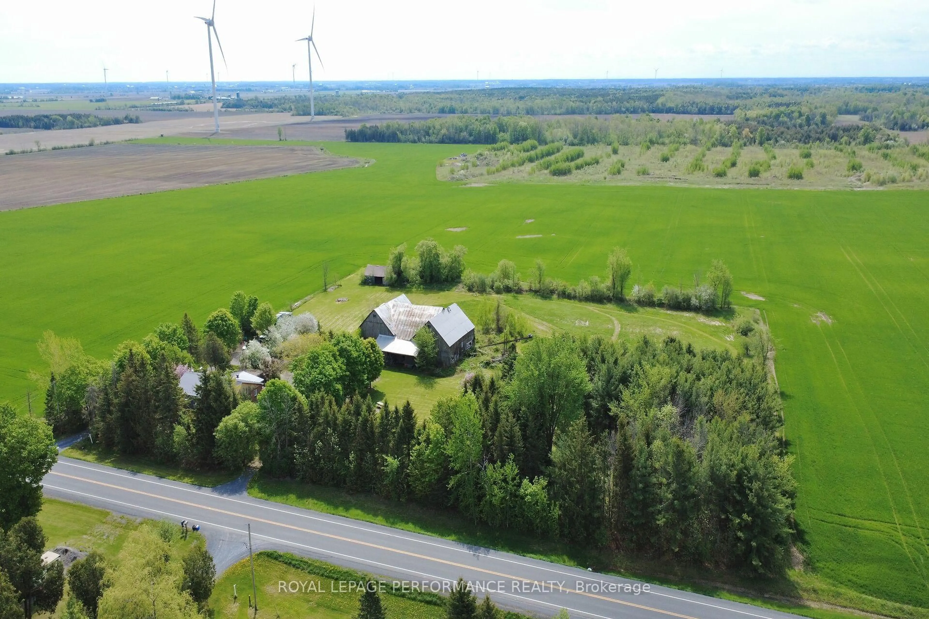 A pic from outside/outdoor area/front of a property/back of a property/a pic from drone, unknown for 14120 County Road 13 Rd, North Stormont Ontario K0A 1R0