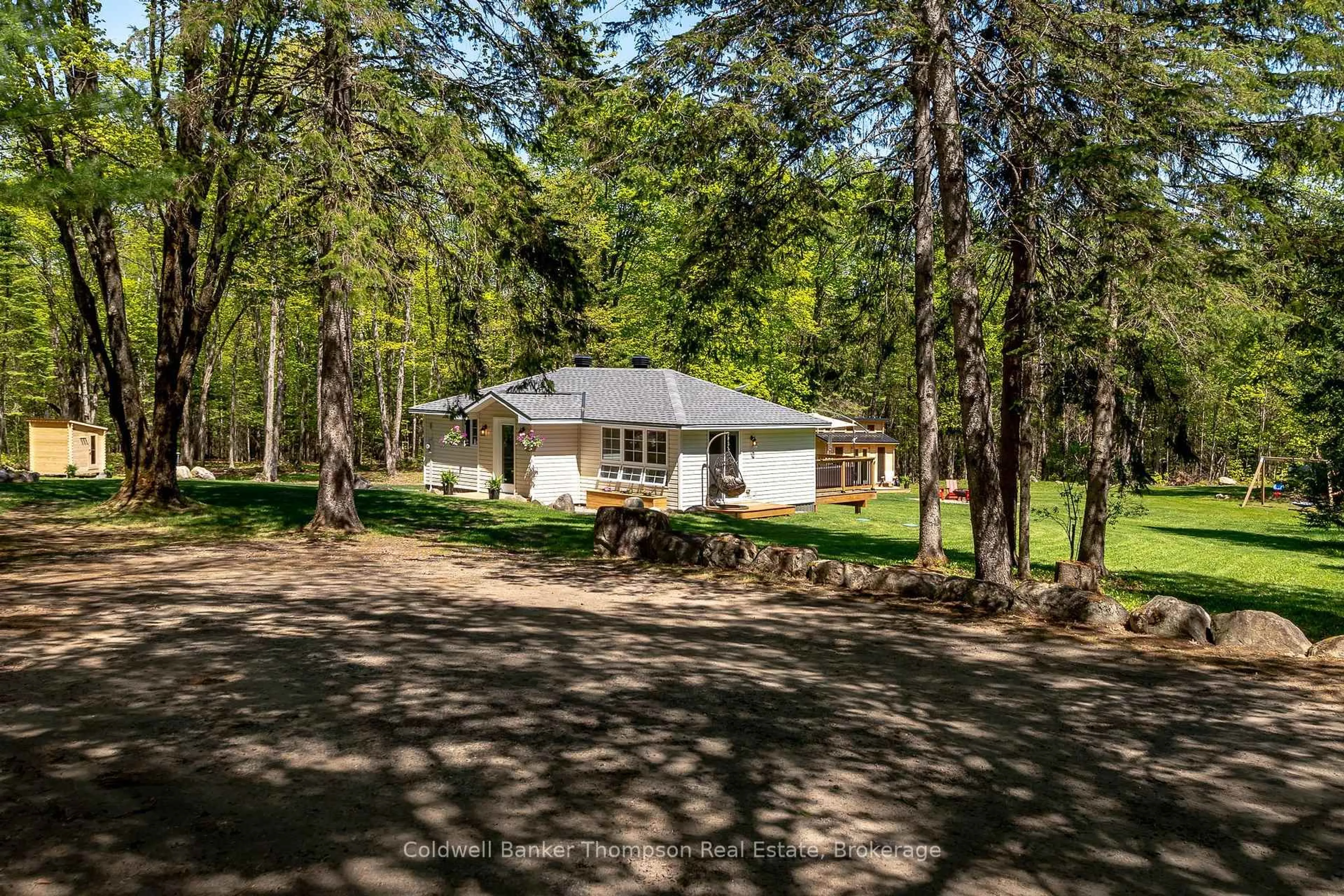 A pic from outside/outdoor area/front of a property/back of a property/a pic from drone, forest/trees view for 721 Savage Settlement Rd, Perry Ontario P0A 1R0