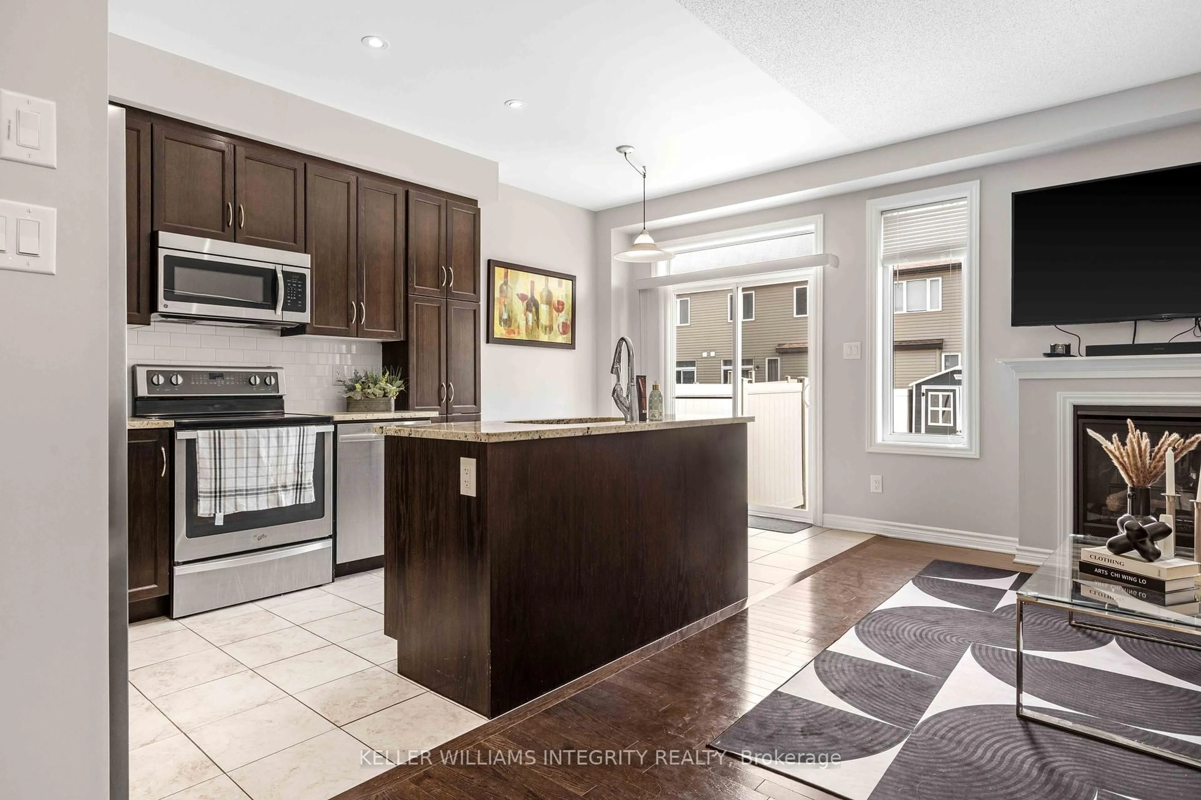 Open concept kitchen, ceramic/tile floor for 556 Via Mattino Way, Ottawa Ontario K2H 8S1