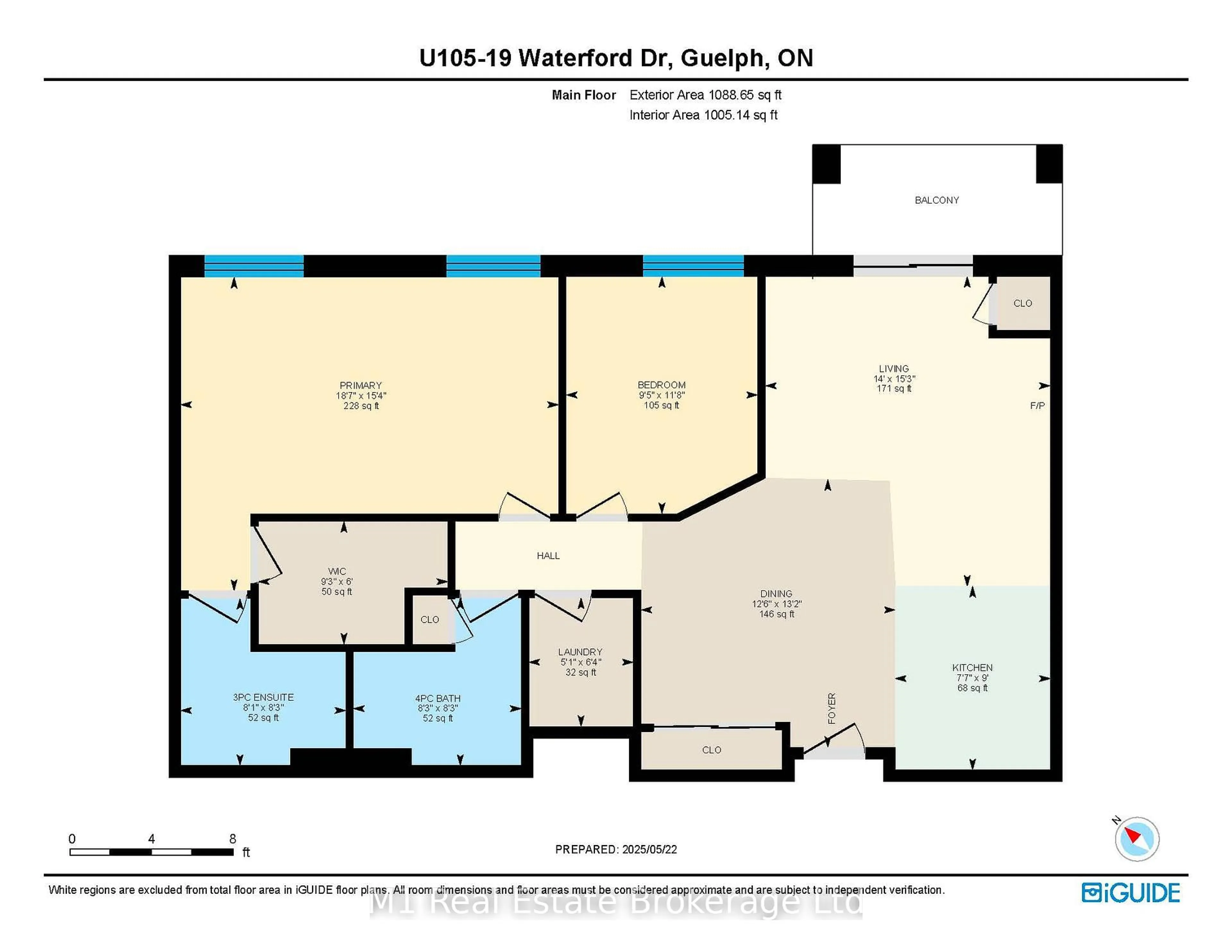 Floor plan for 19 Waterford Dr #105, Guelph Ontario N1L 0G8