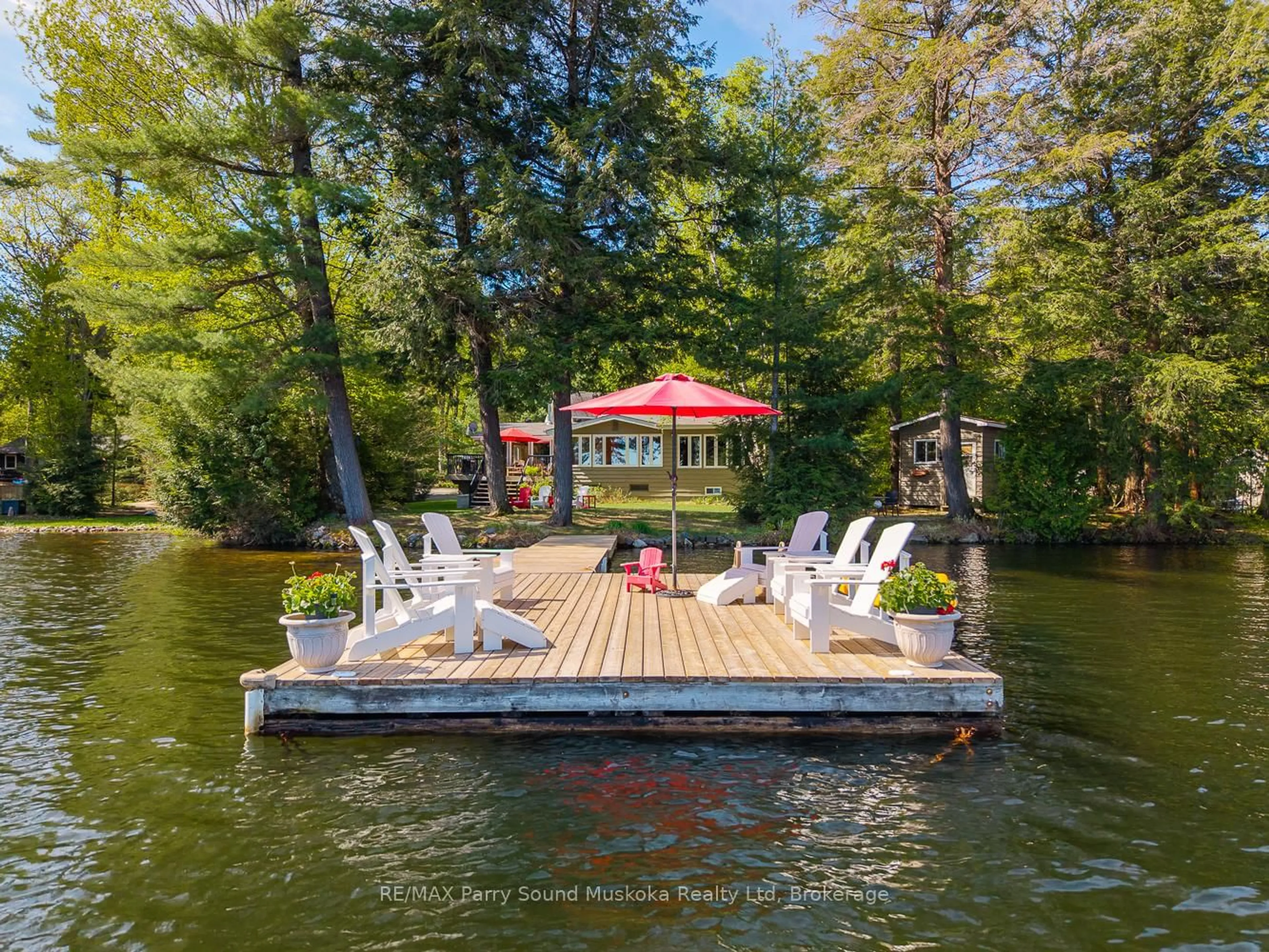 Patio, water/lake/river/ocean view for 3 Maureen Dr, Seguin Ontario P2A 2W8