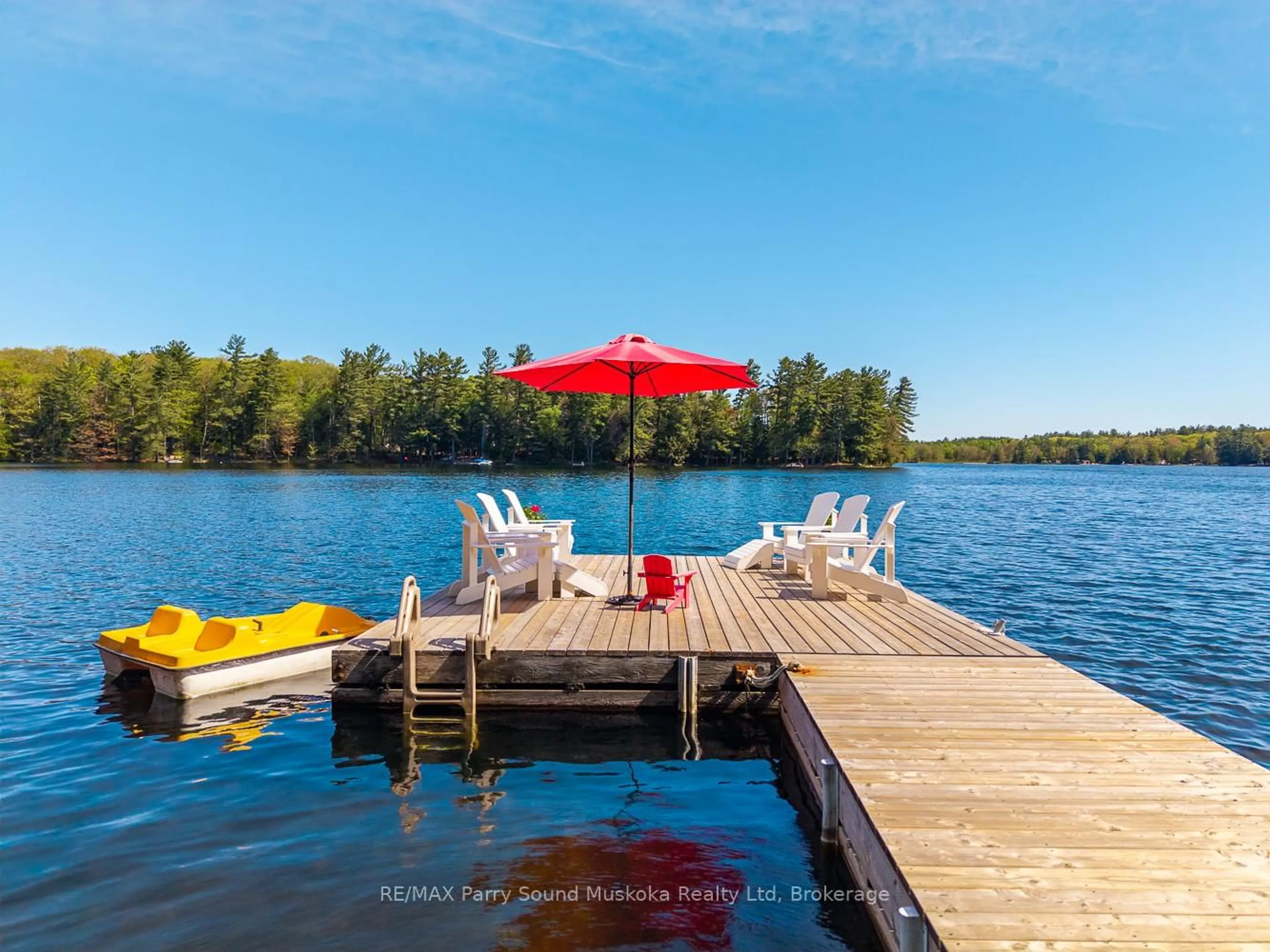 Patio, water/lake/river/ocean view for 3 Maureen Dr, Seguin Ontario P2A 2W8