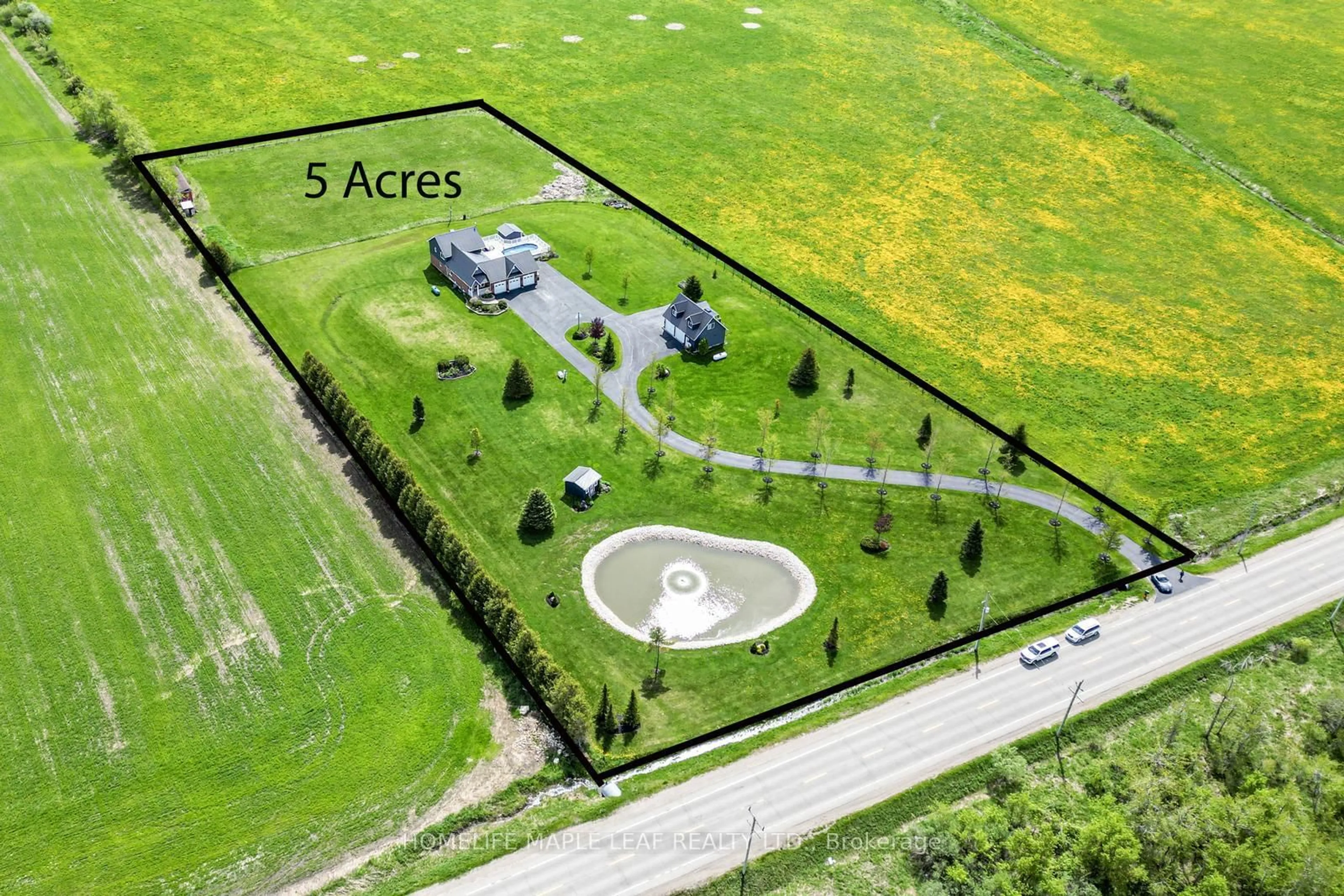 A pic from outside/outdoor area/front of a property/back of a property/a pic from drone, street for 395115 County Road 12, Amaranth Ontario L9W 0N4