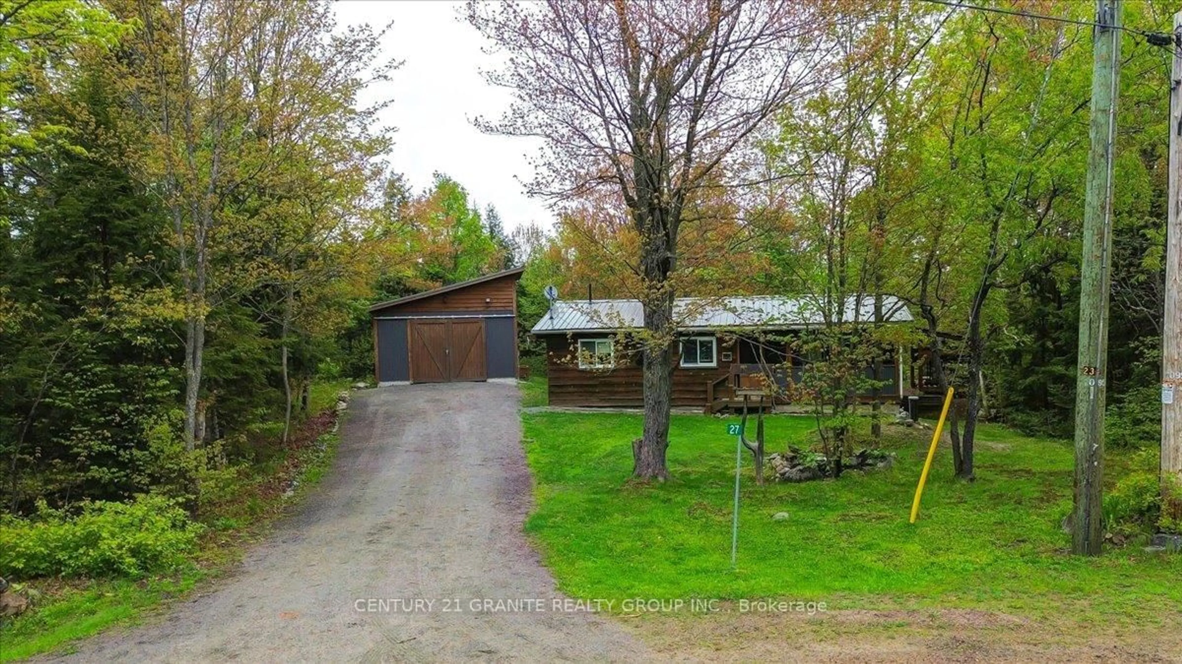 A pic from outside/outdoor area/front of a property/back of a property/a pic from drone, street for 27 Birch Cres, South Algonquin Ontario K0J 2M0