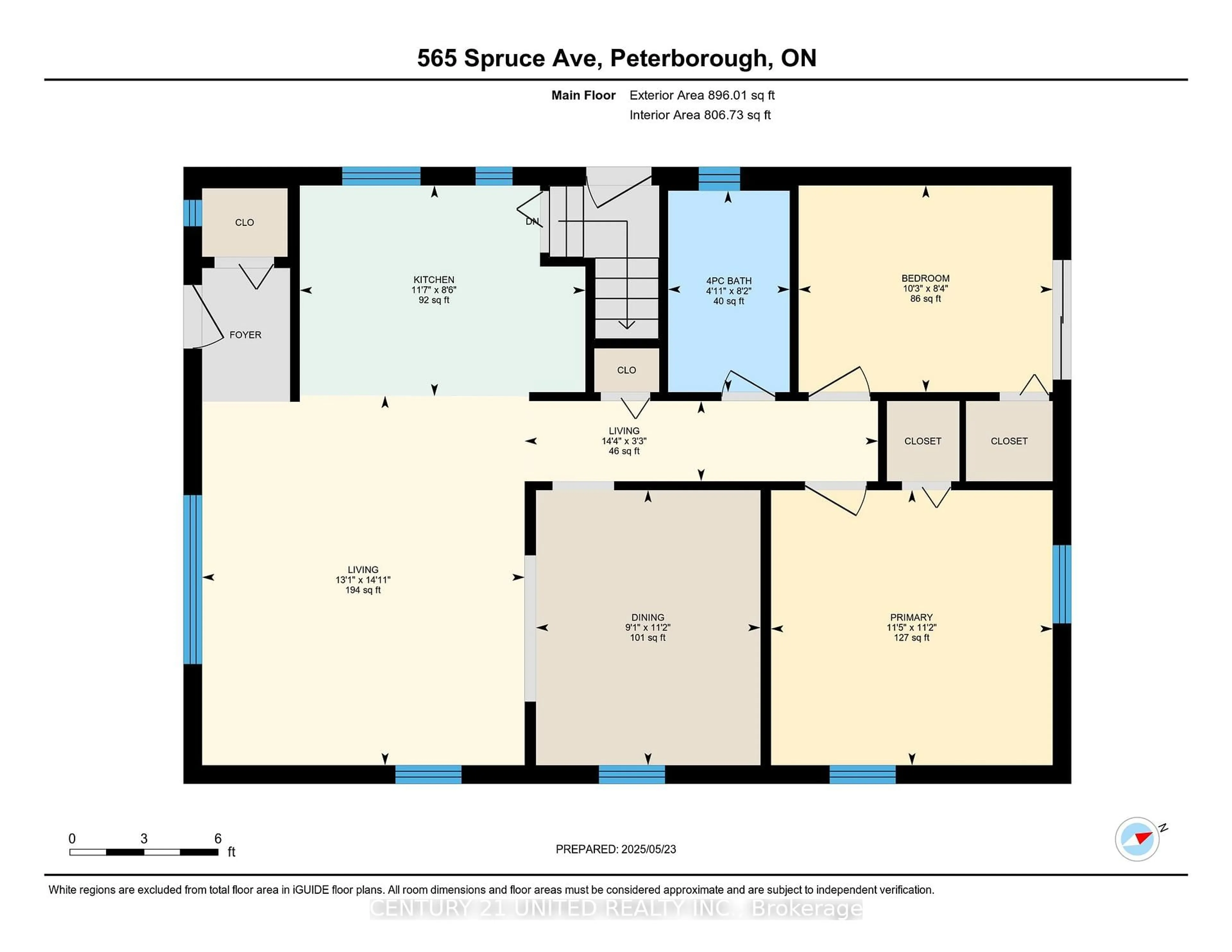 Floor plan for 565 Spruce Ave, Peterborough South Ontario K9J 5A4
