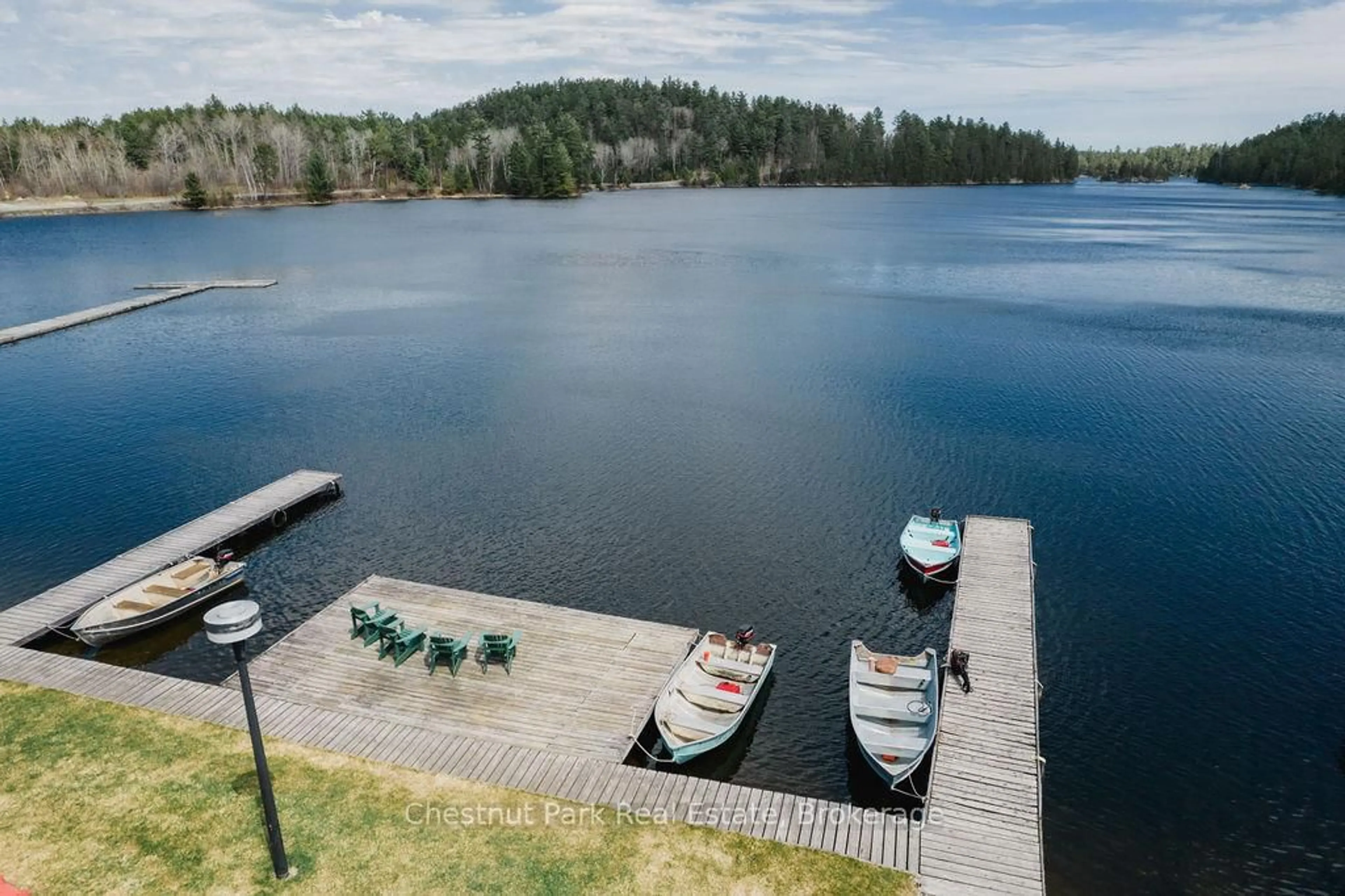 A pic from outside/outdoor area/front of a property/back of a property/a pic from drone, water/lake/river/ocean view for 51 STEVENS Rd, Temagami Ontario P0H 2H0
