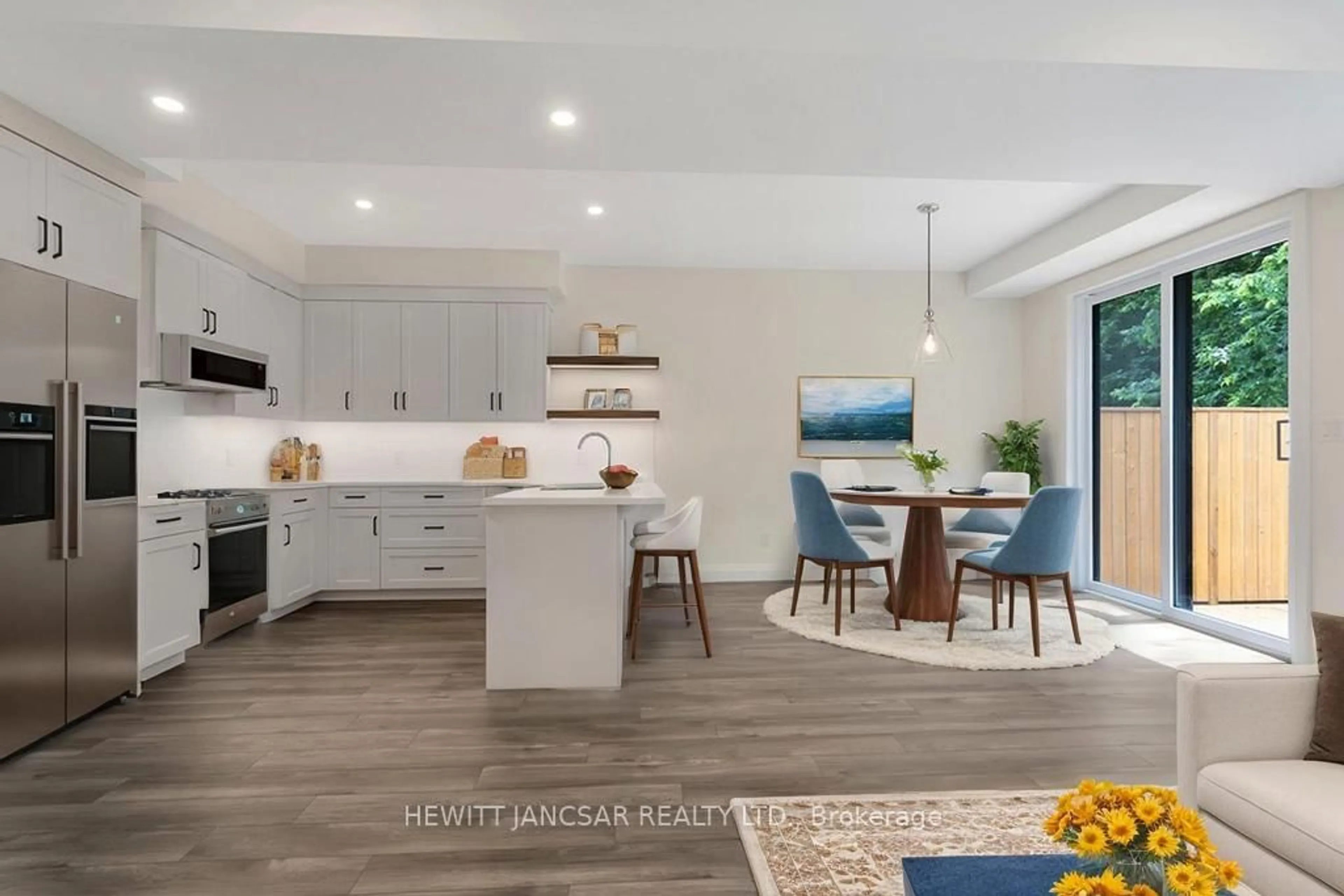 Open concept kitchen, ceramic/tile floor for 3 Balsam St #C, East Zorra-Tavistock Ontario N0J 1M0