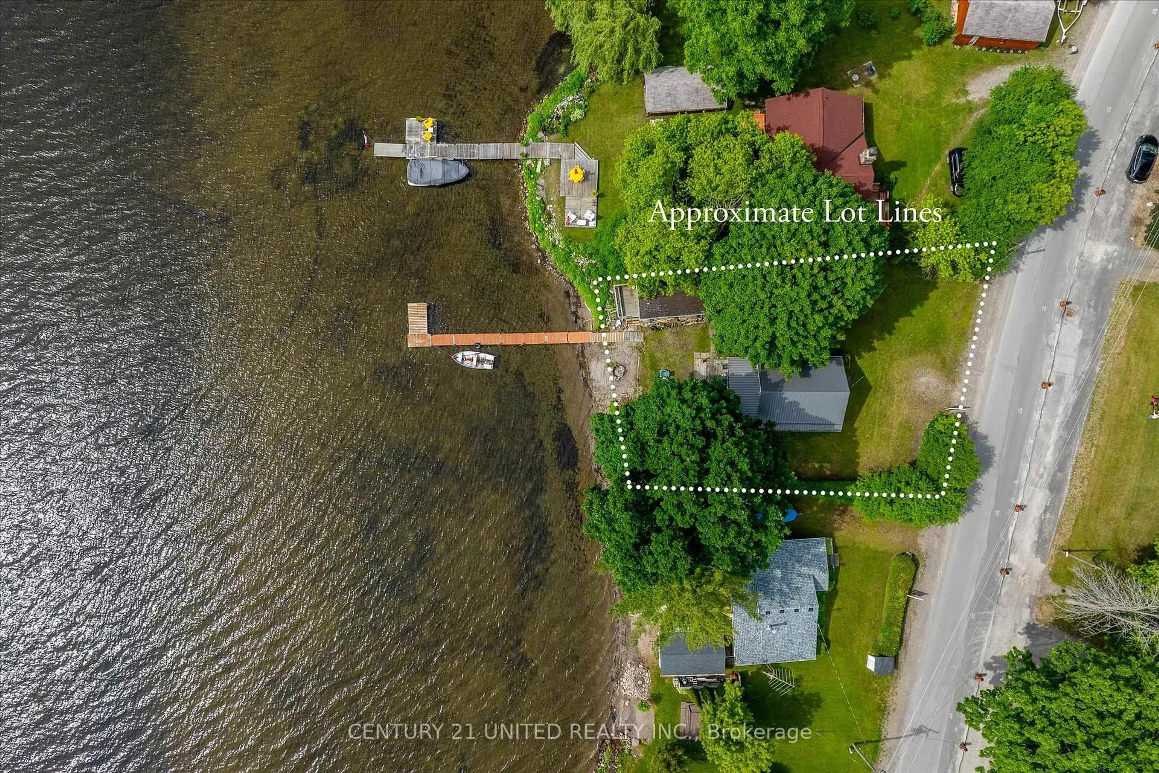 A pic from outside/outdoor area/front of a property/back of a property/a pic from drone, water/lake/river/ocean view for 223 Paudash St, Hiawatha First Nation Ontario K0L 2G0