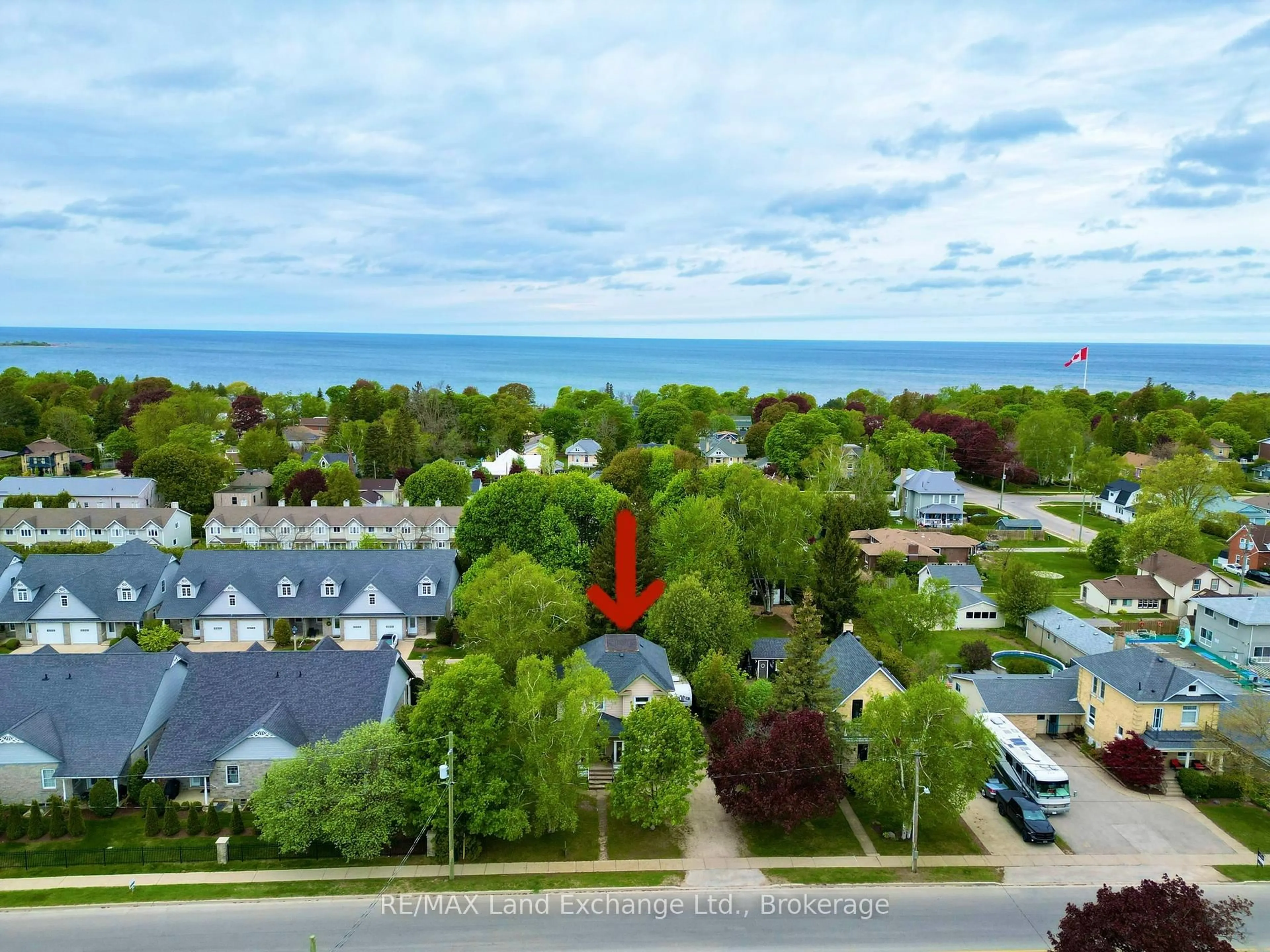A pic from outside/outdoor area/front of a property/back of a property/a pic from drone, water/lake/river/ocean view for 79 Albert St, Saugeen Shores Ontario N0H 2L0