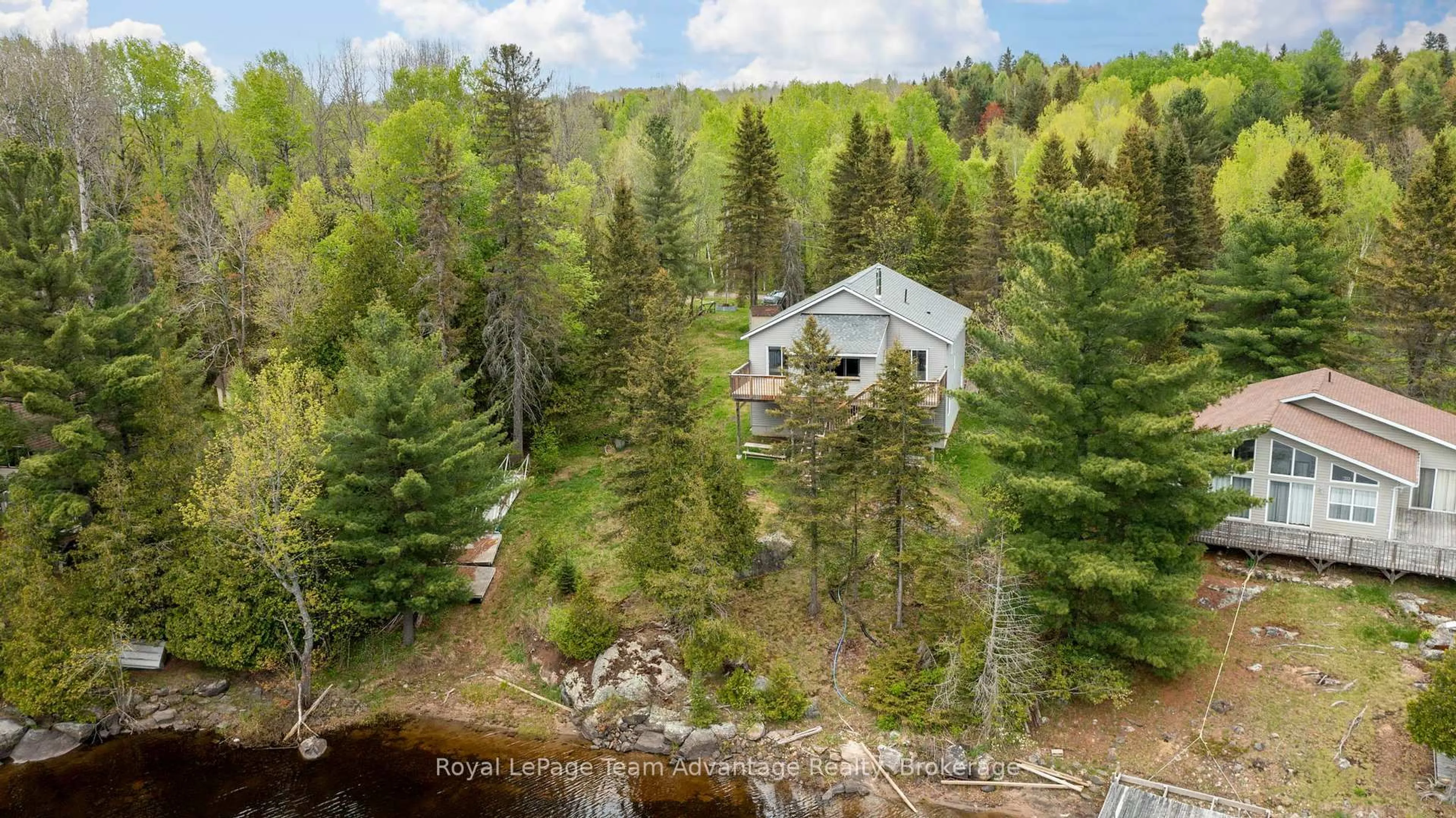 A pic from outside/outdoor area/front of a property/back of a property/a pic from drone, water/lake/river/ocean view for 11 Nickles Cove Rd, Whitestone Ontario P0A 1G0